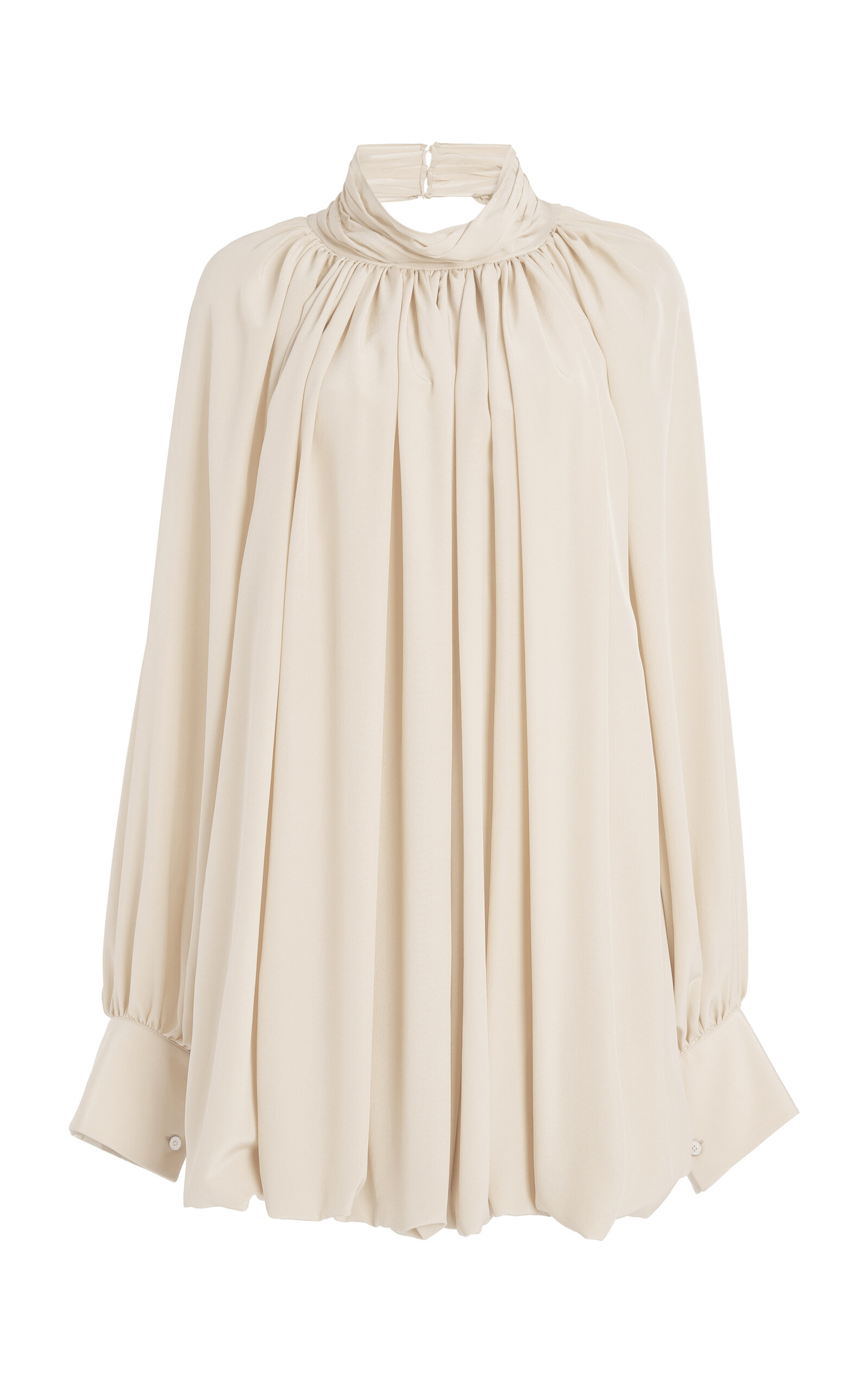 Stella Mccartney Draped Silk Chiffon Mini Dress In Nude