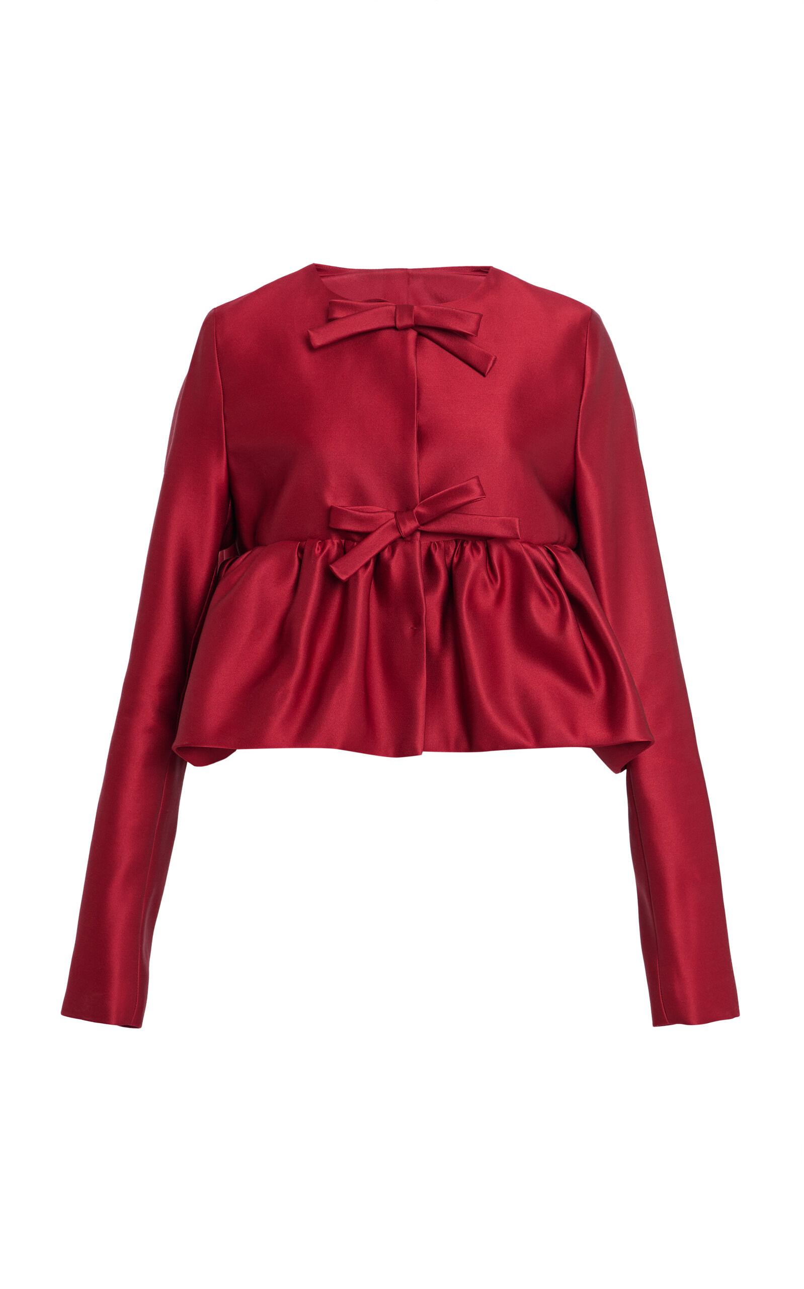 Giambattista Valli Bow-detailed Douchesse Jacket In Red