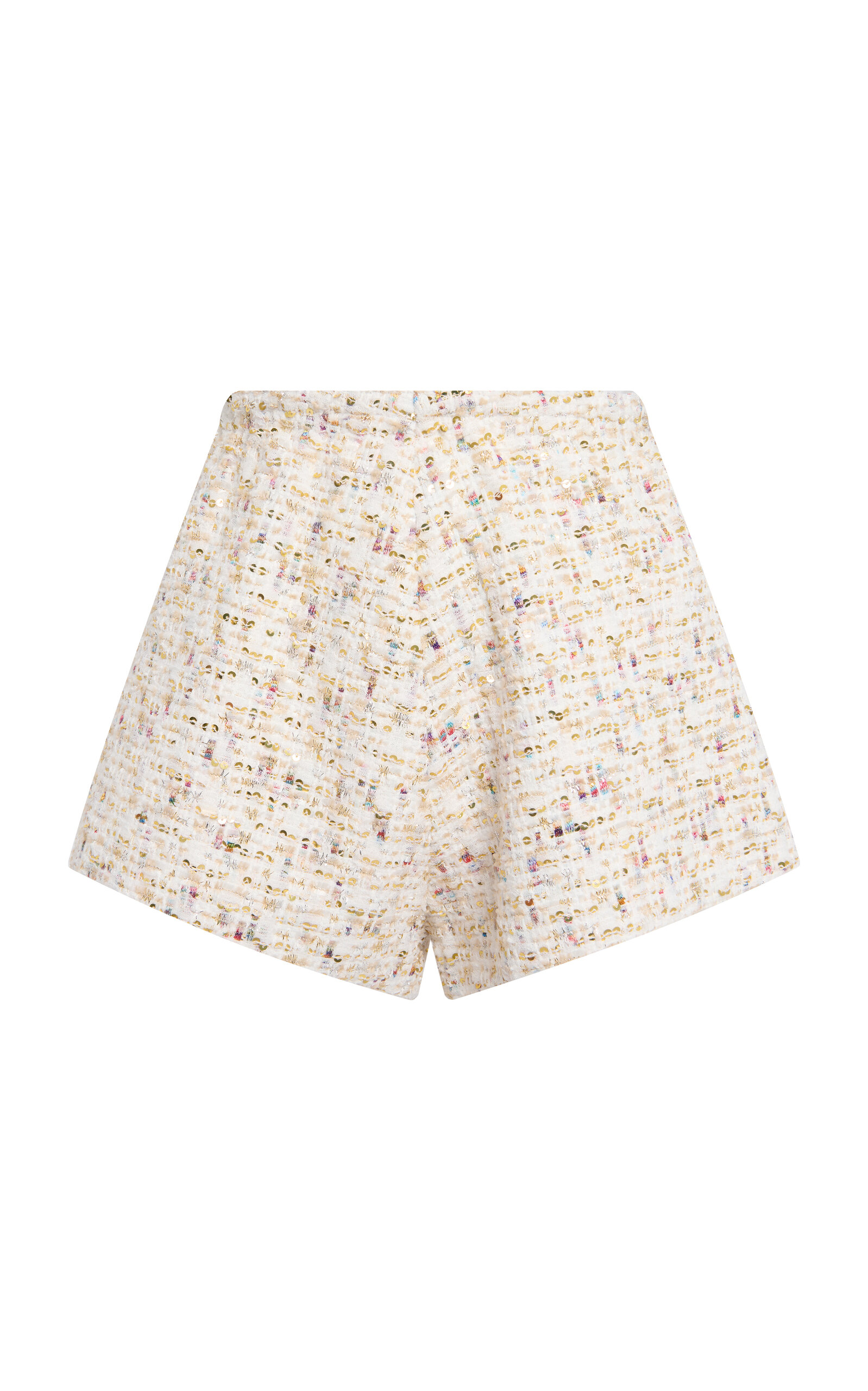 Giambattista Valli High-waist Tweed Shorts In Ivory