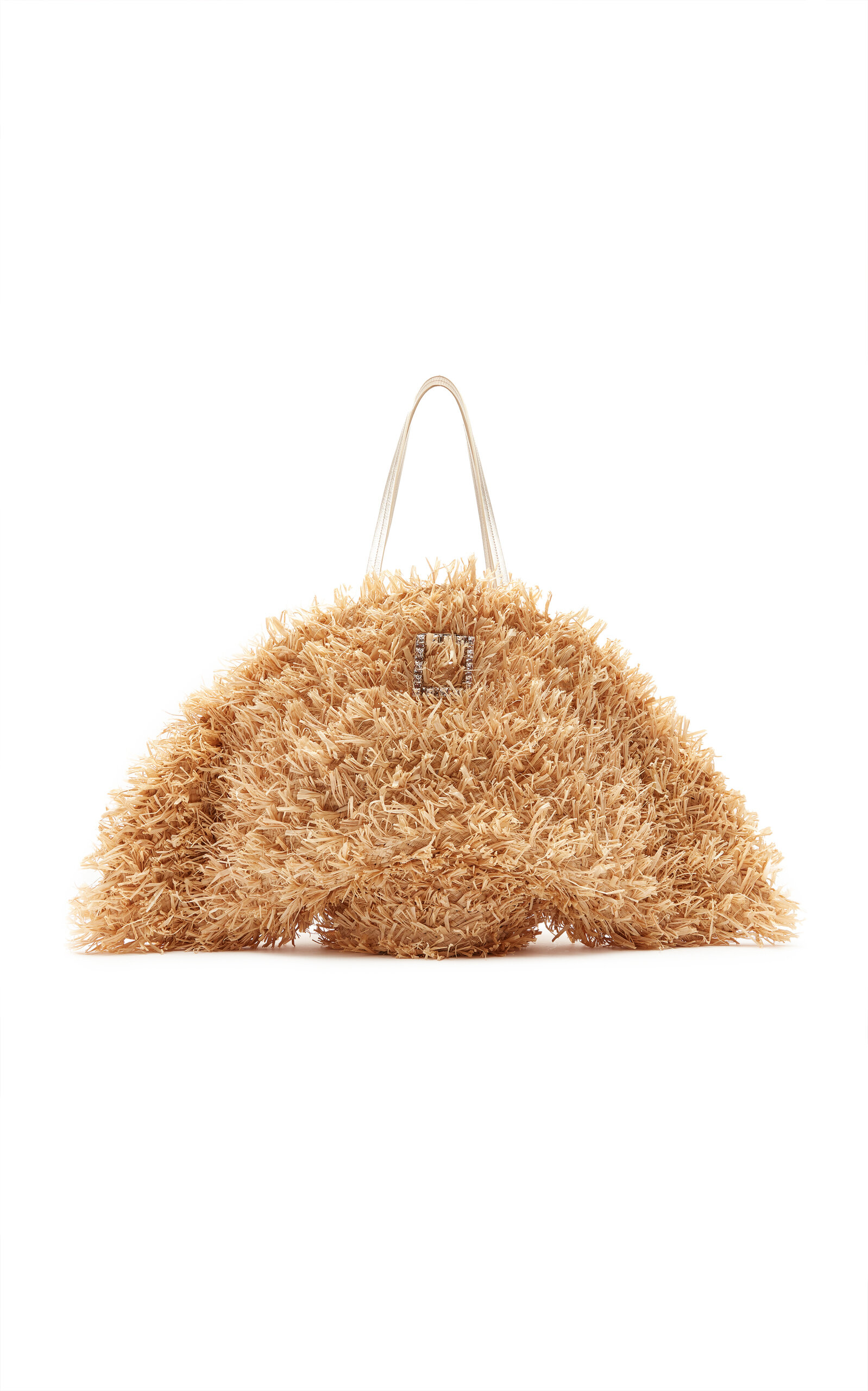 Roger Vivier Tres Vivier Panier-Raffia Tote Bag