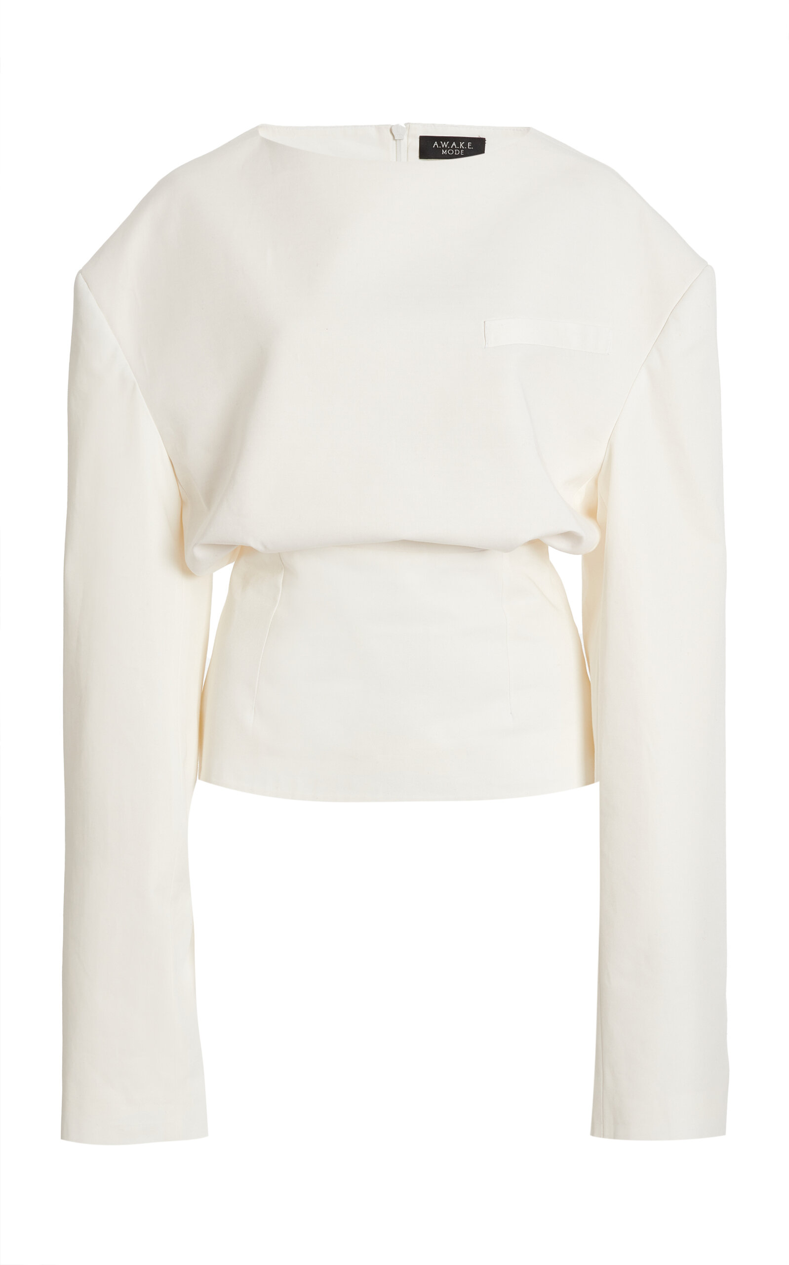 A.W.A.K.E. MODE Round Neck Tailored Top - White