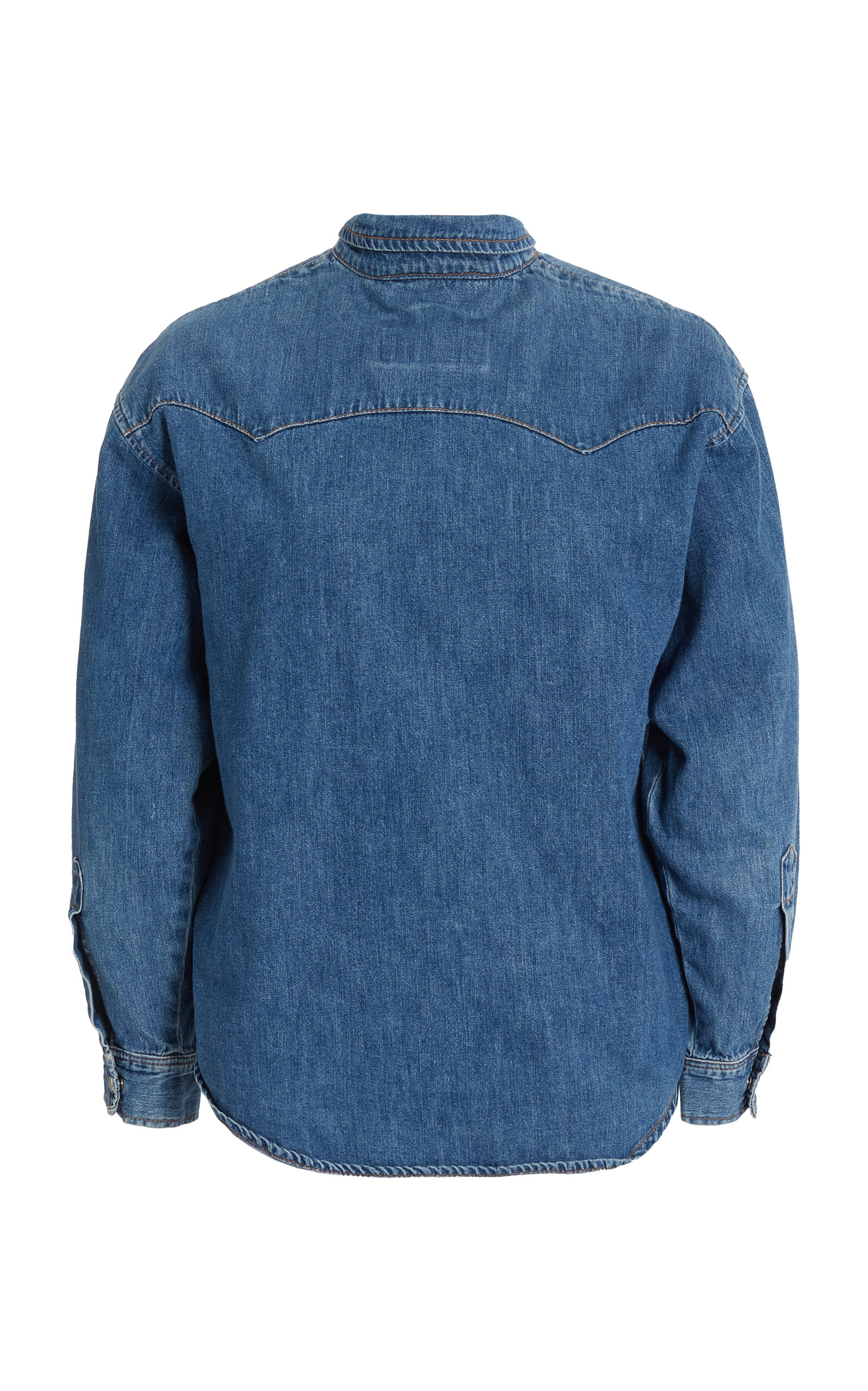 A.w.a.k.e. Back To Front Denim Shirt In Blue