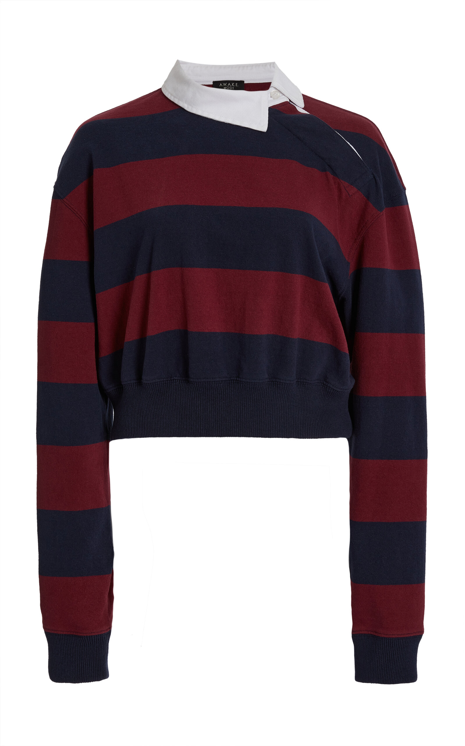 A.W.A.K.E. MODE Twisted Collar Rugby Jersey - Stripe - XS