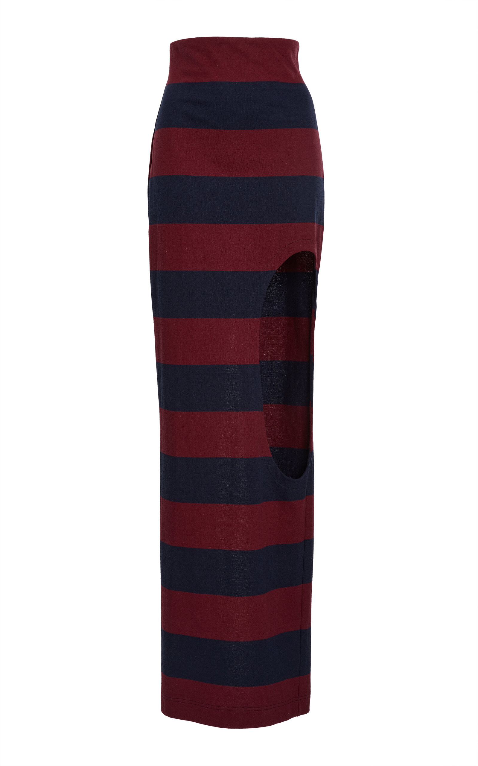 A.W.A.K.E. MODE Cutout-Detailed Cotton Maxi Skirt - Stripe