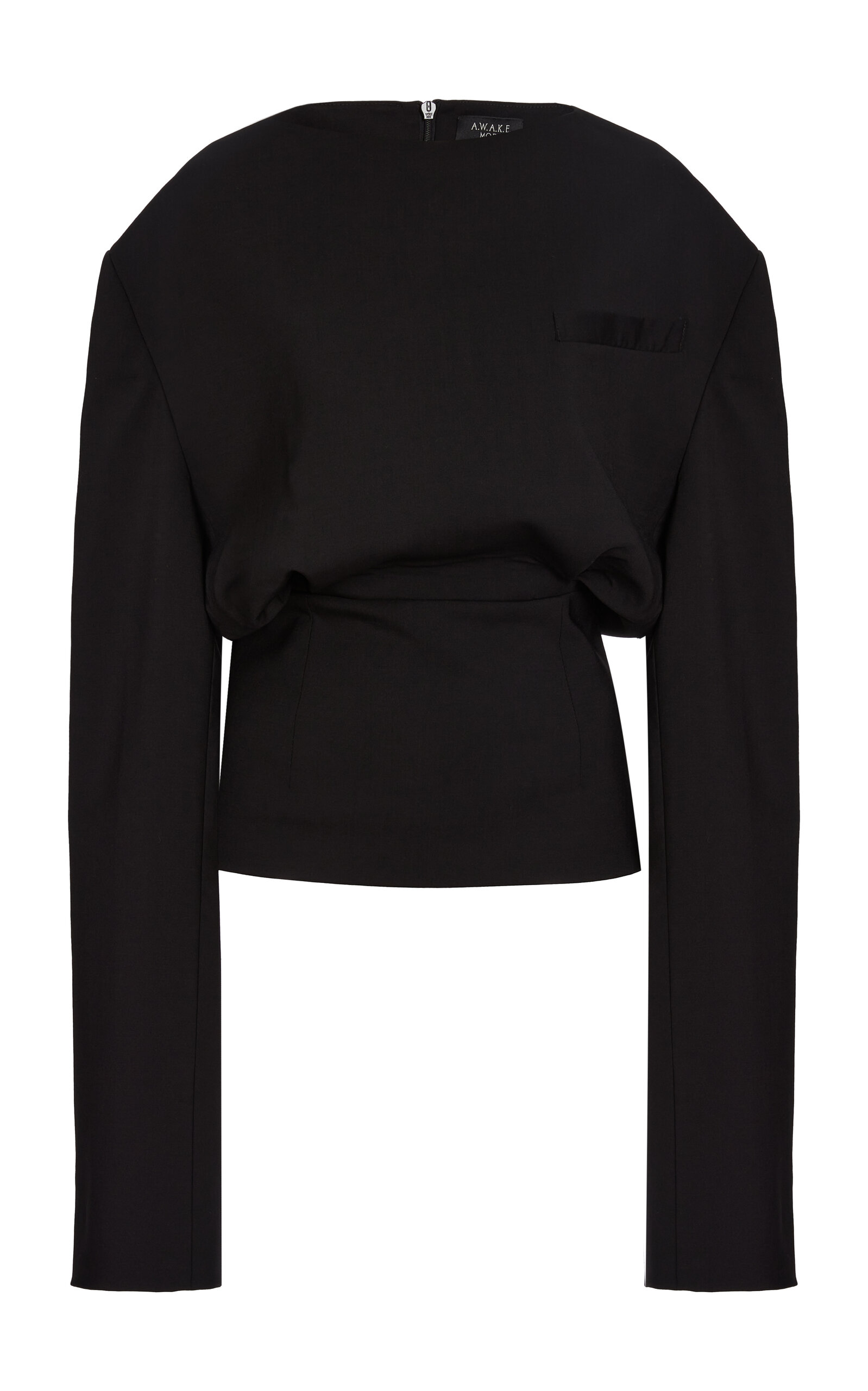 A.W.A.K.E. MODE Round Neck Tailored Top - Blue