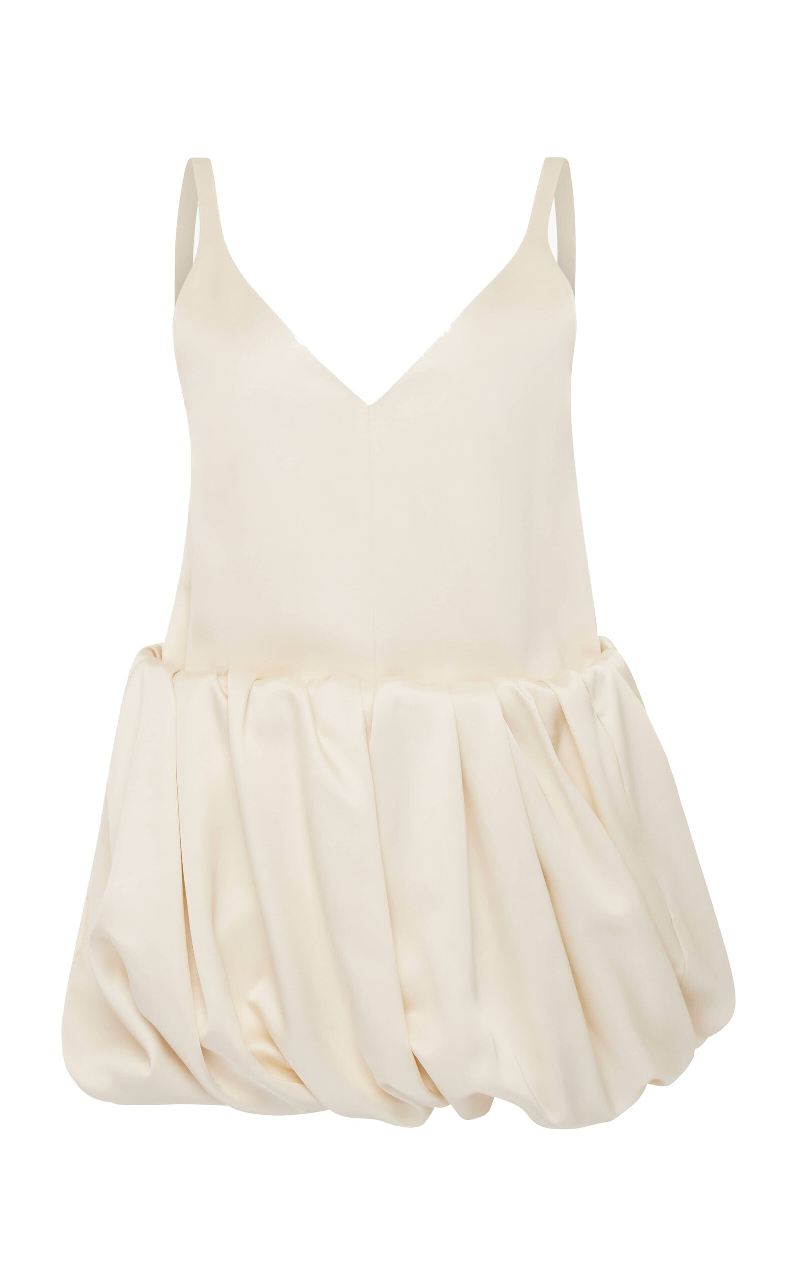 Jw Anderson Rolled Hem Duchesse Mini Dress In Ivory