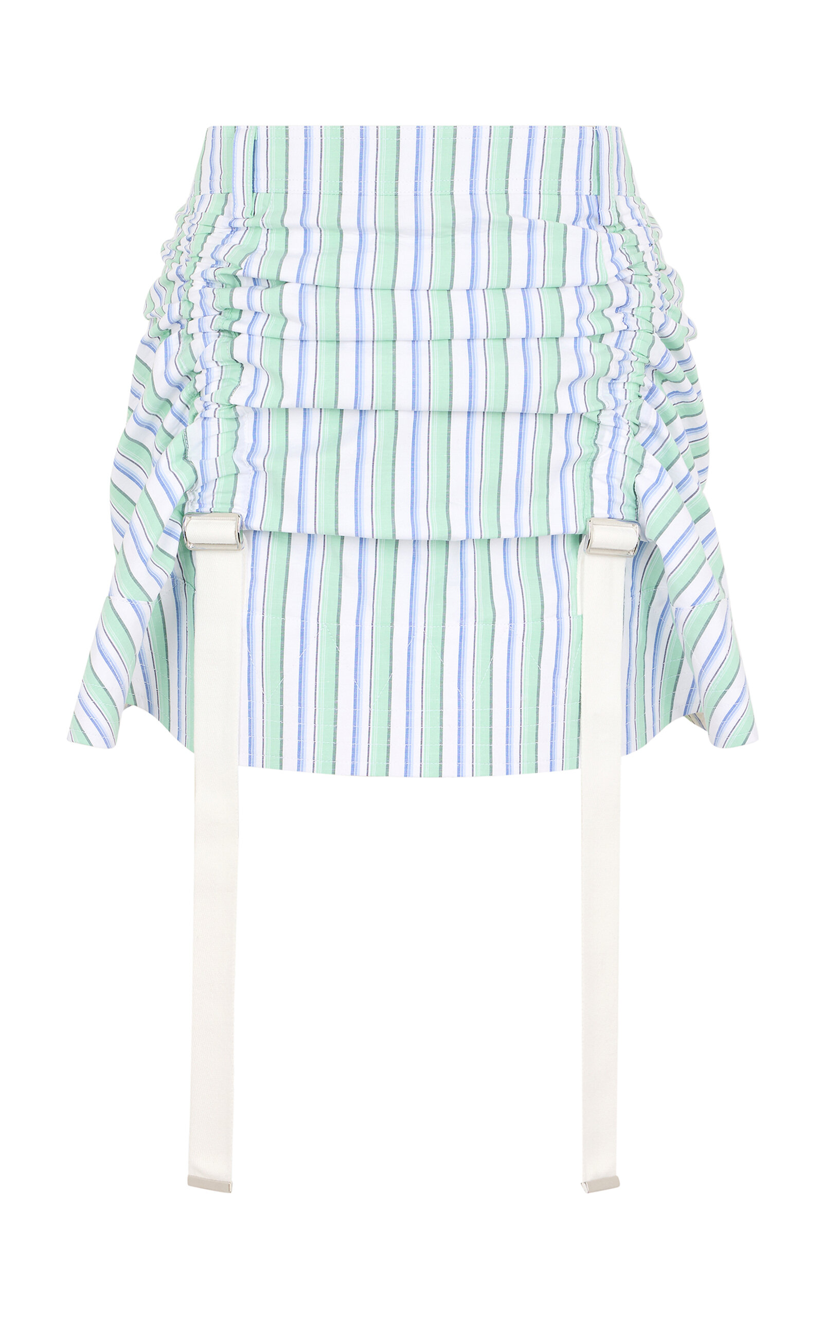 Rabanne Strap-Detailed Striped Cotton Mini Skirt - Stripe