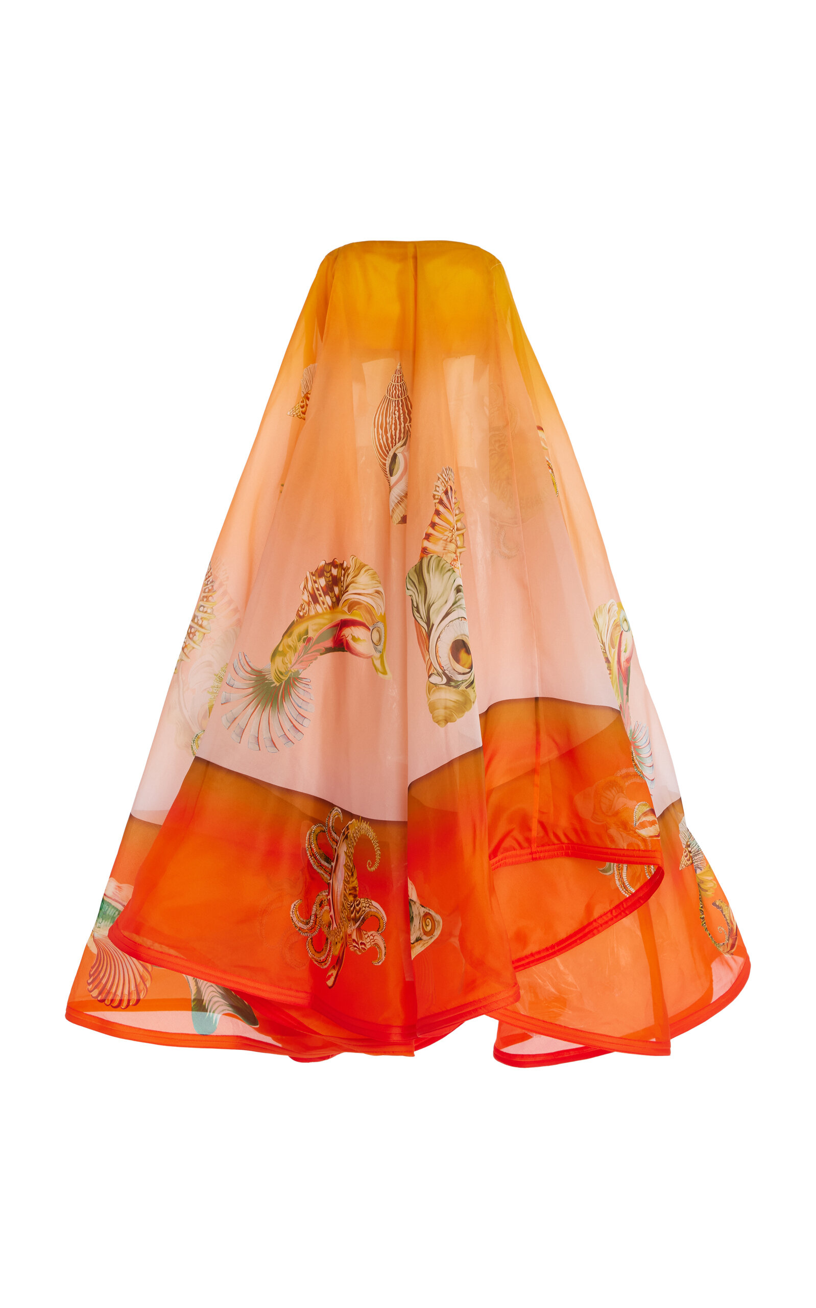 Alemais Neptune Silk Organza Strapless Midi Dress In Multi