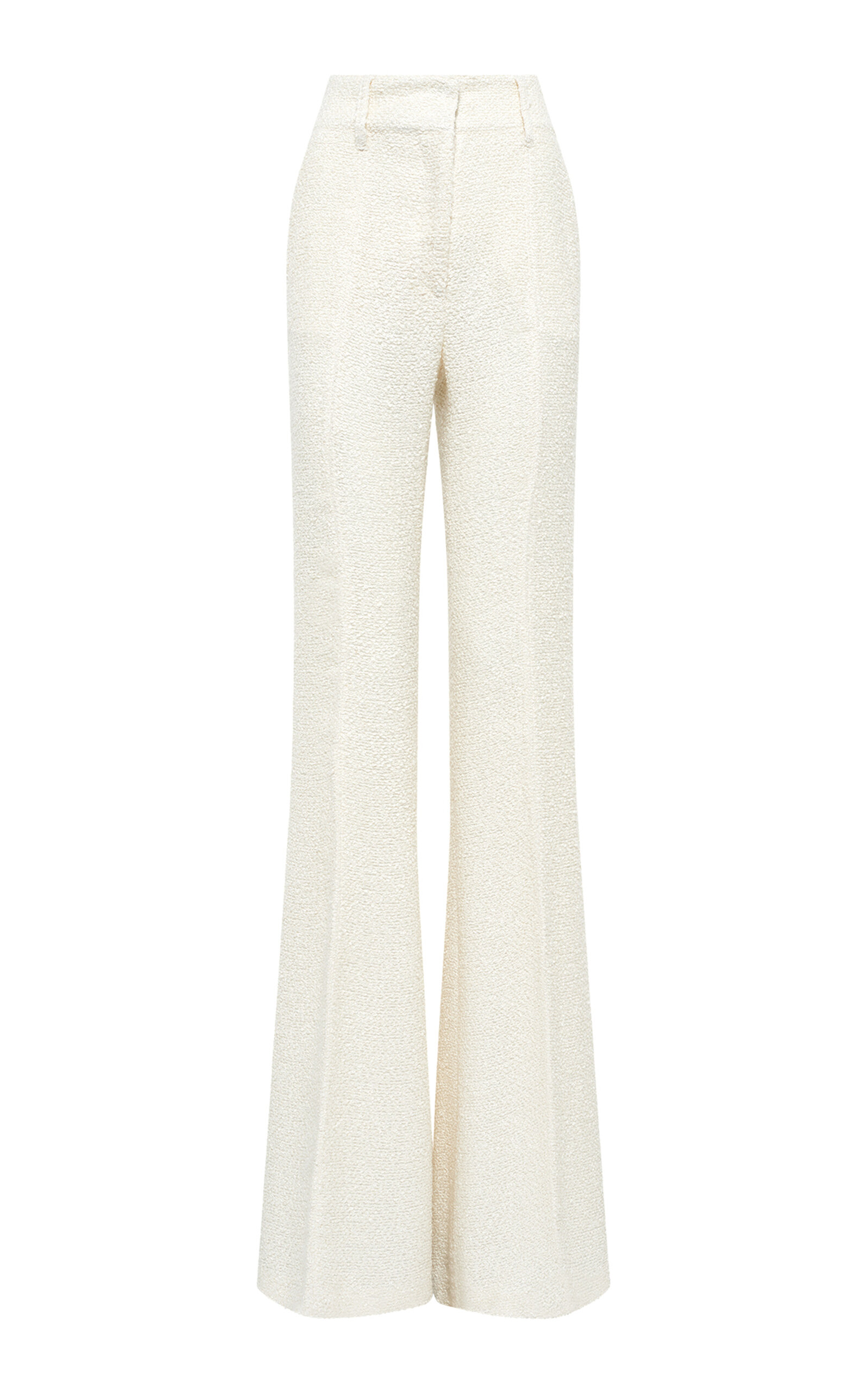 Gabriela Hearst Rhein Silk Bouclé Wide-Leg Pants - Ivory
