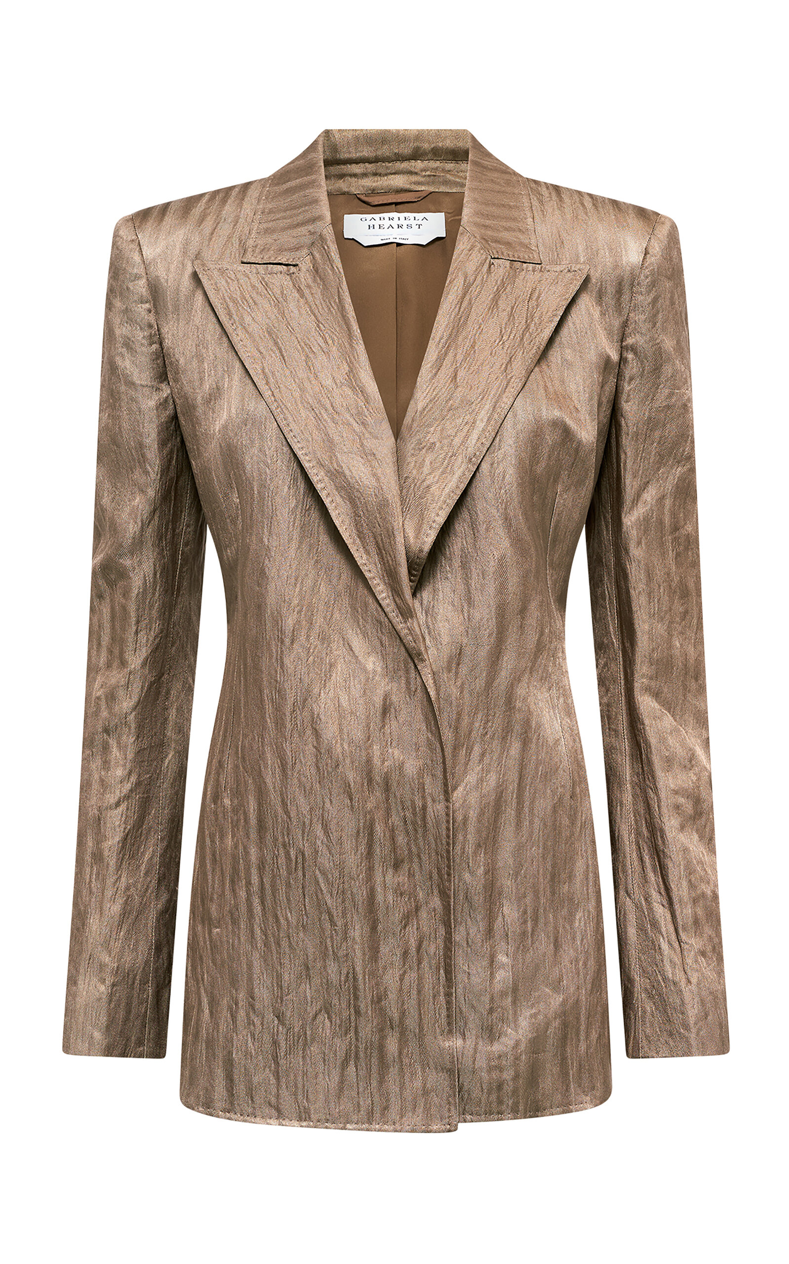 Gabriela Hearst Mairi Metallic Silk Blazer In Bronze