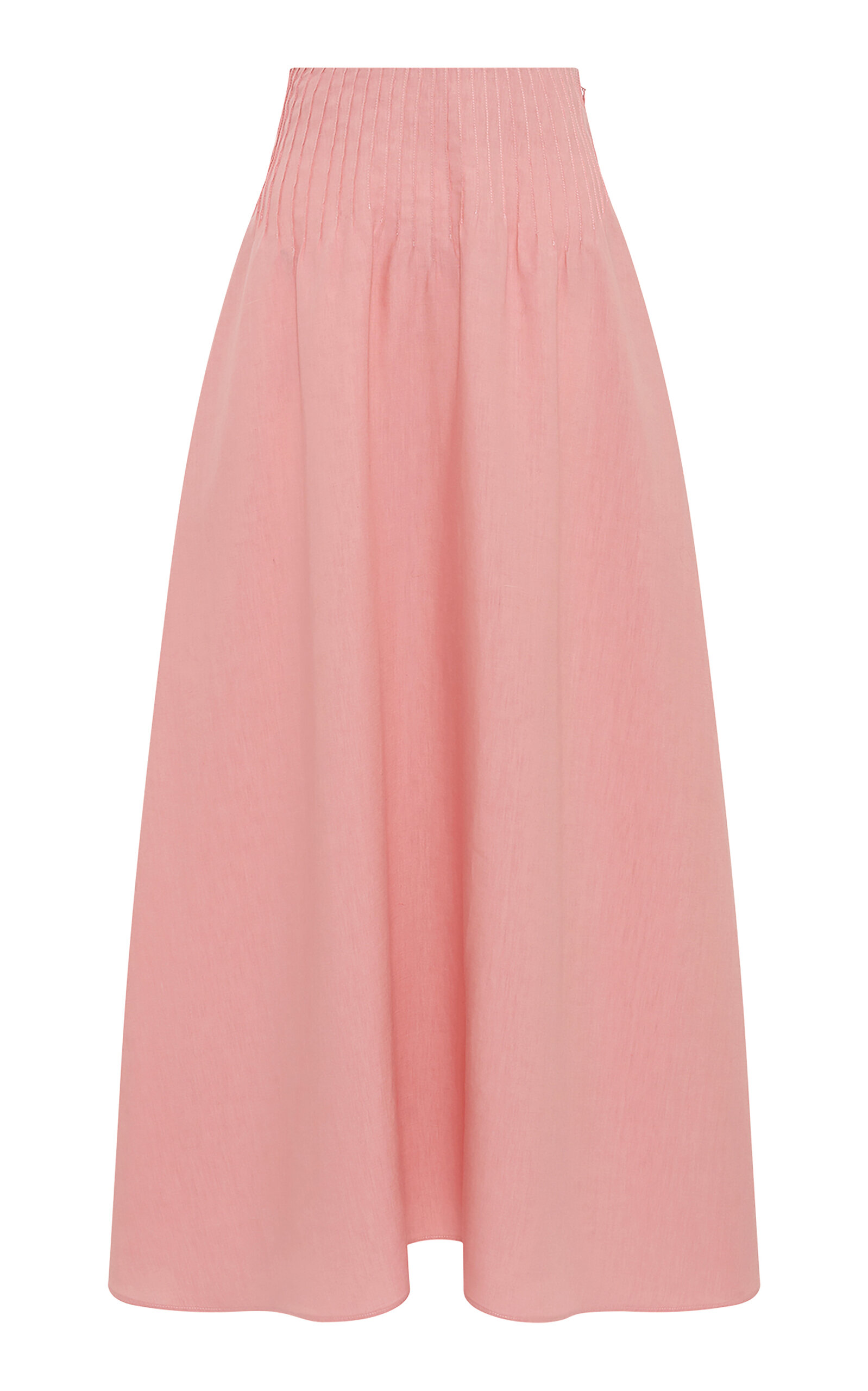 Gabriela Hearst Penelope Midi Skirt In Rosa Aloe Linen In Pink