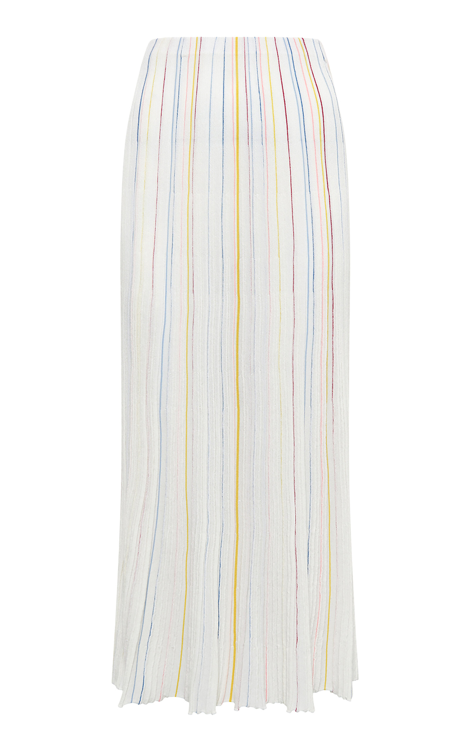 Gabriela Hearst Celeano Pinstriped Merino Wool Midi Skirt In Ivory