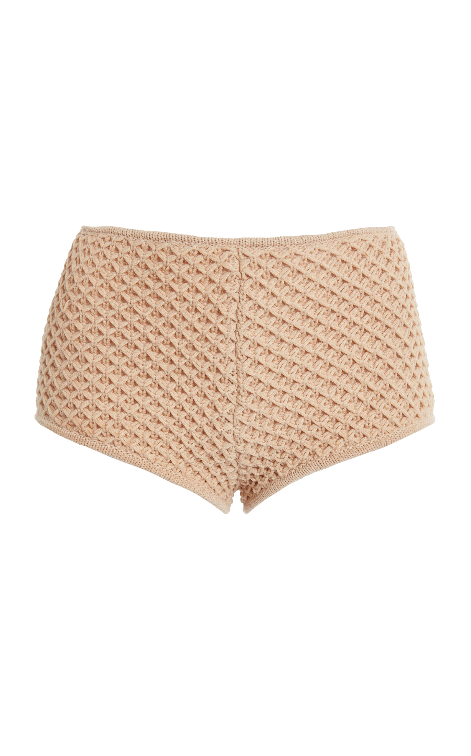 Elie Saab Cotton Knit Mesh Shorts - Khaki - XS