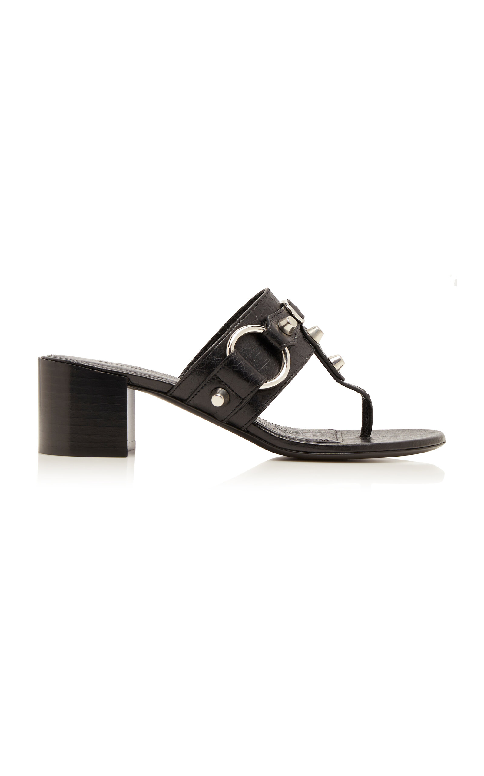 Balenciaga Thong Sandals Block Heel In Black