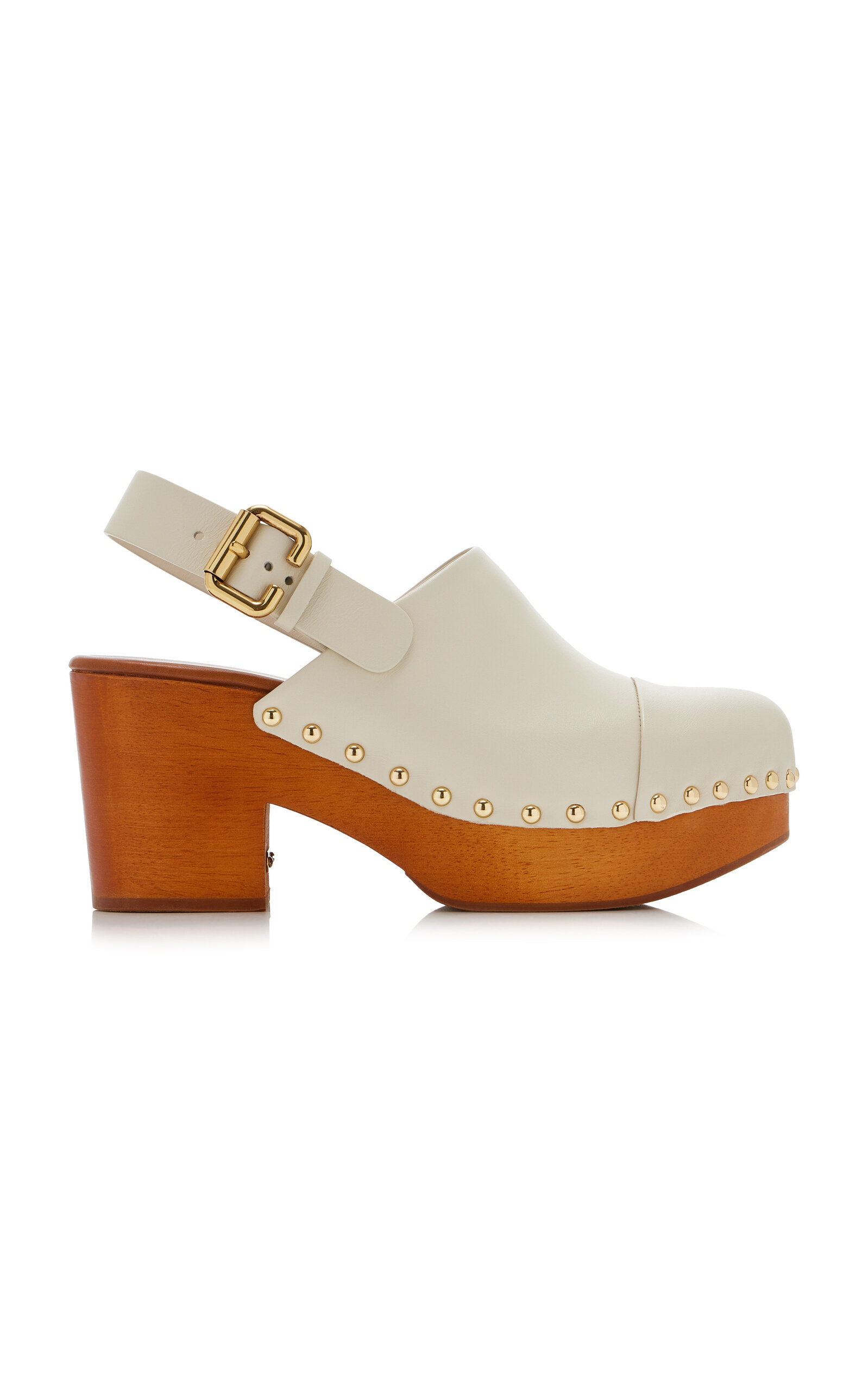 Chloé Jeannette Leather Platform Clogs