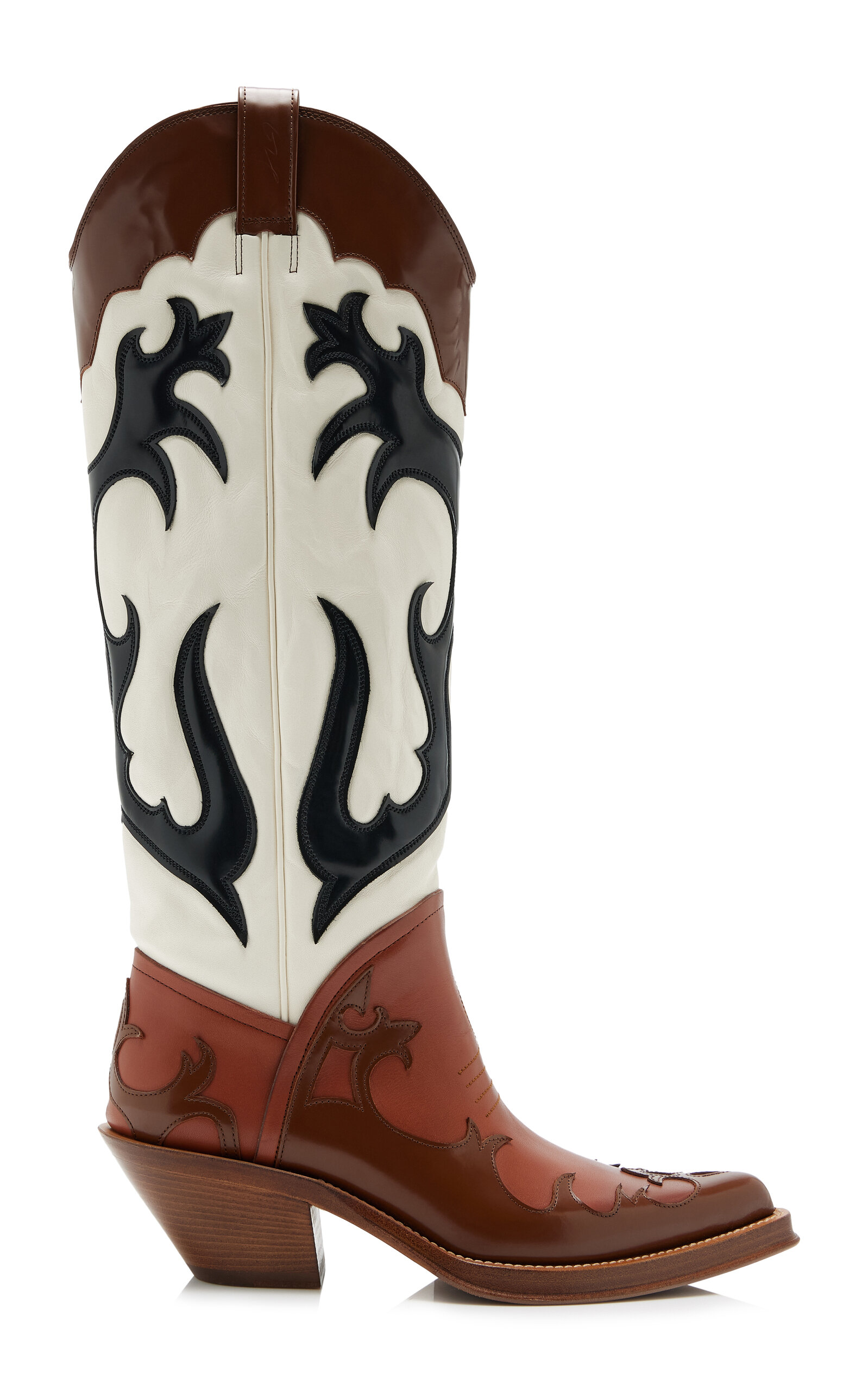 Gabriela Hearst Capitana Cowboy Boot In Cognac Multi Leather In Multi