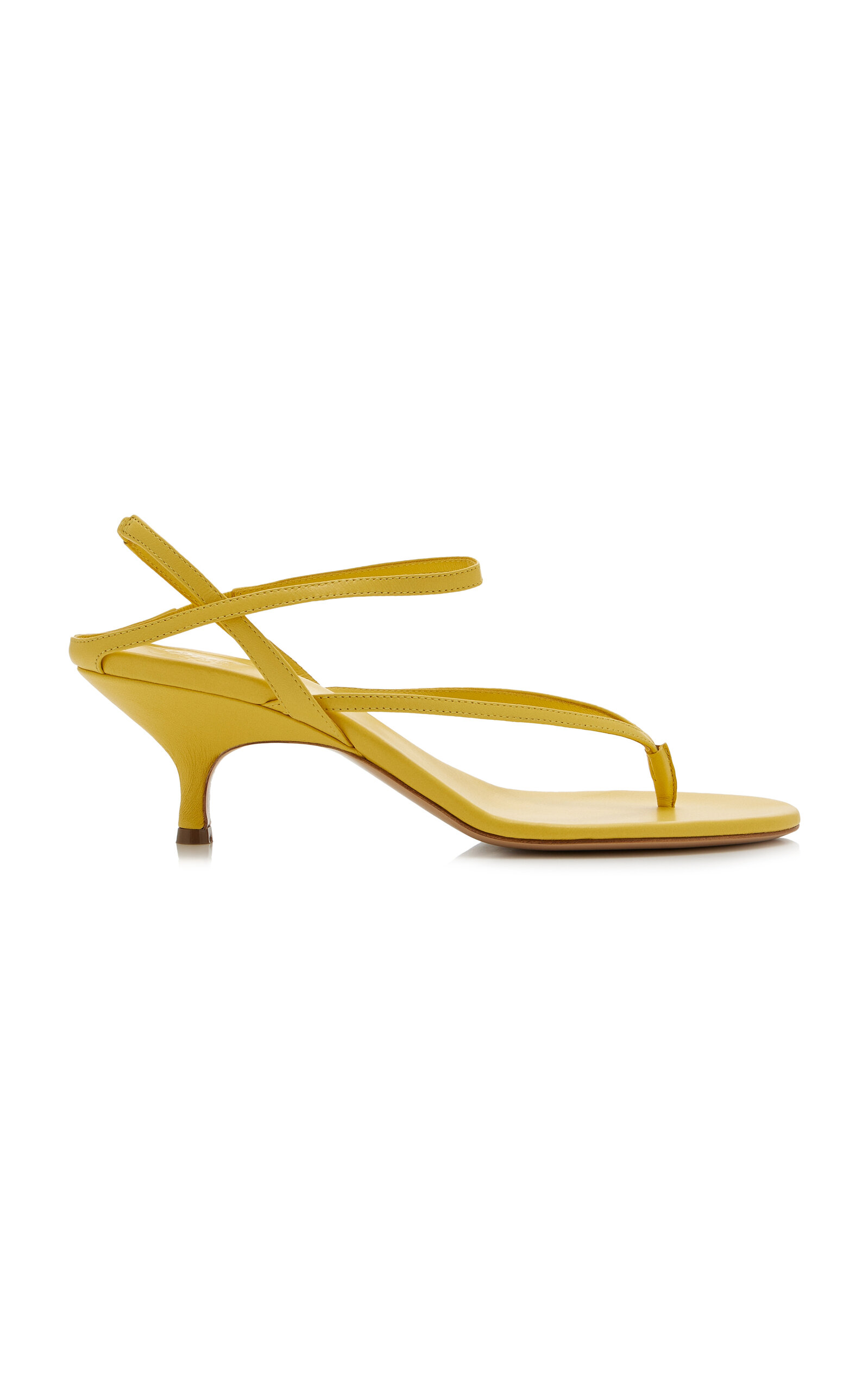 Shop Gia Borghini X The Grandquist Leather Thong Sandals In Yellow