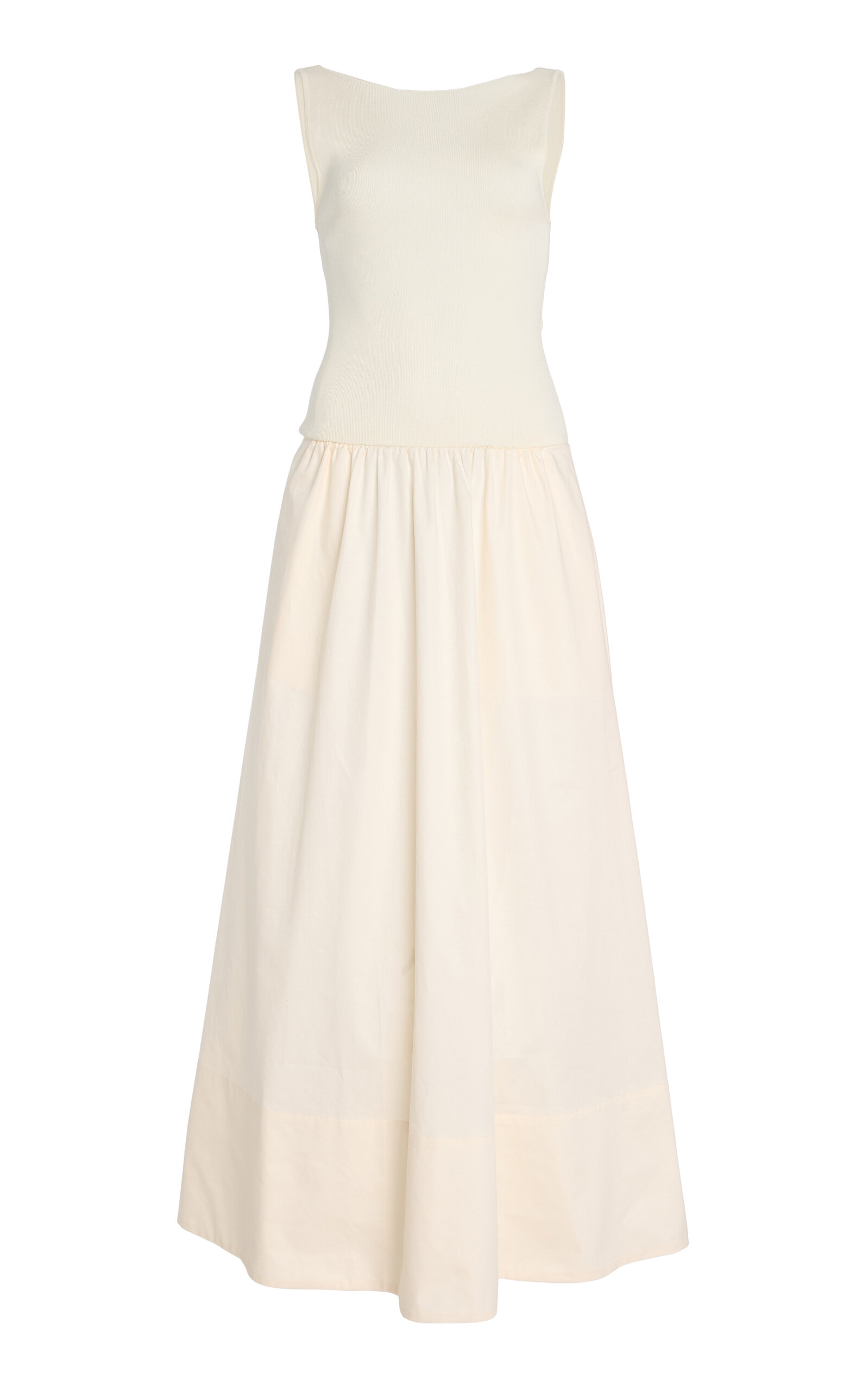St Agni Bateau Cutout Dress In Ivory