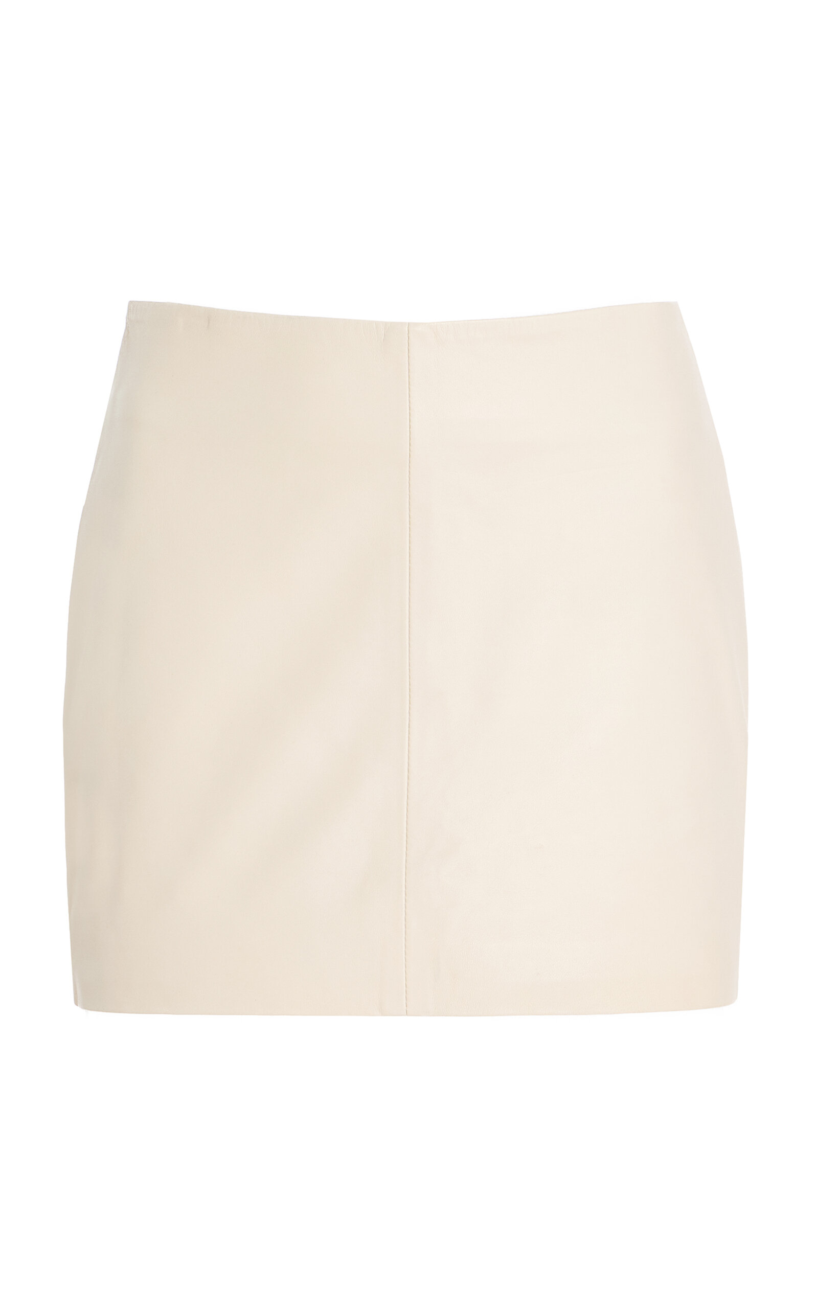 St. Agni Exclusive Leather Mini Skirt - Ivory