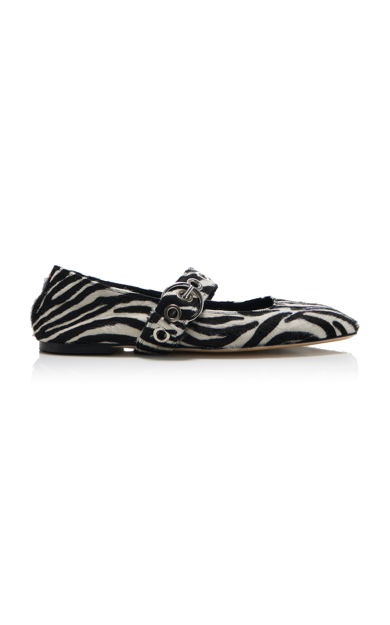 Aeyde Uma Zebra Pony Hair Mary Jane Flats