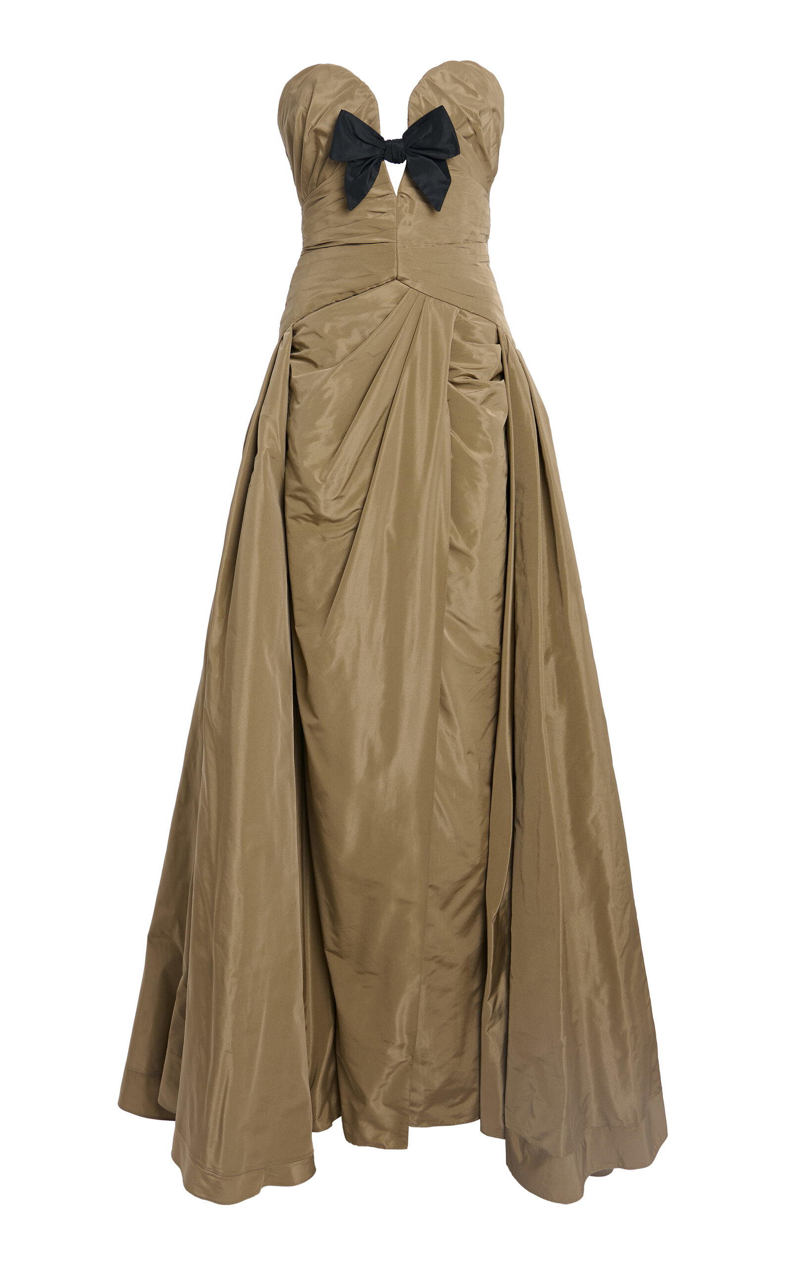 Zuhair Murad Bow-Embellished Taffeta Gown - Green