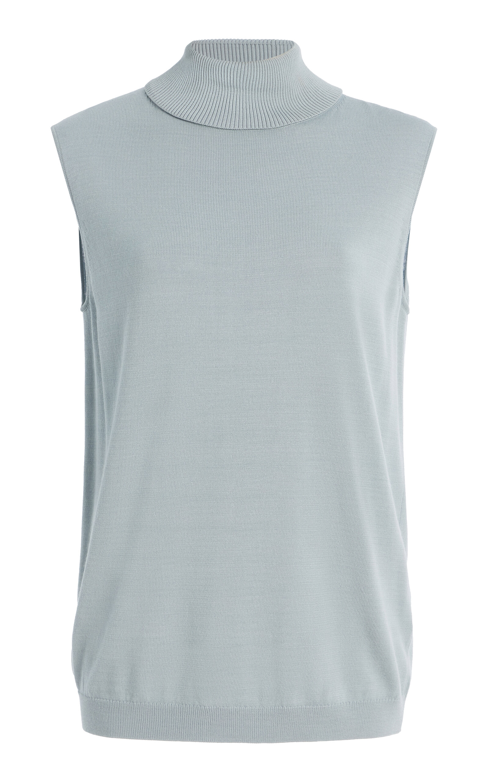 Matte-Crepe Turtleneck Top
