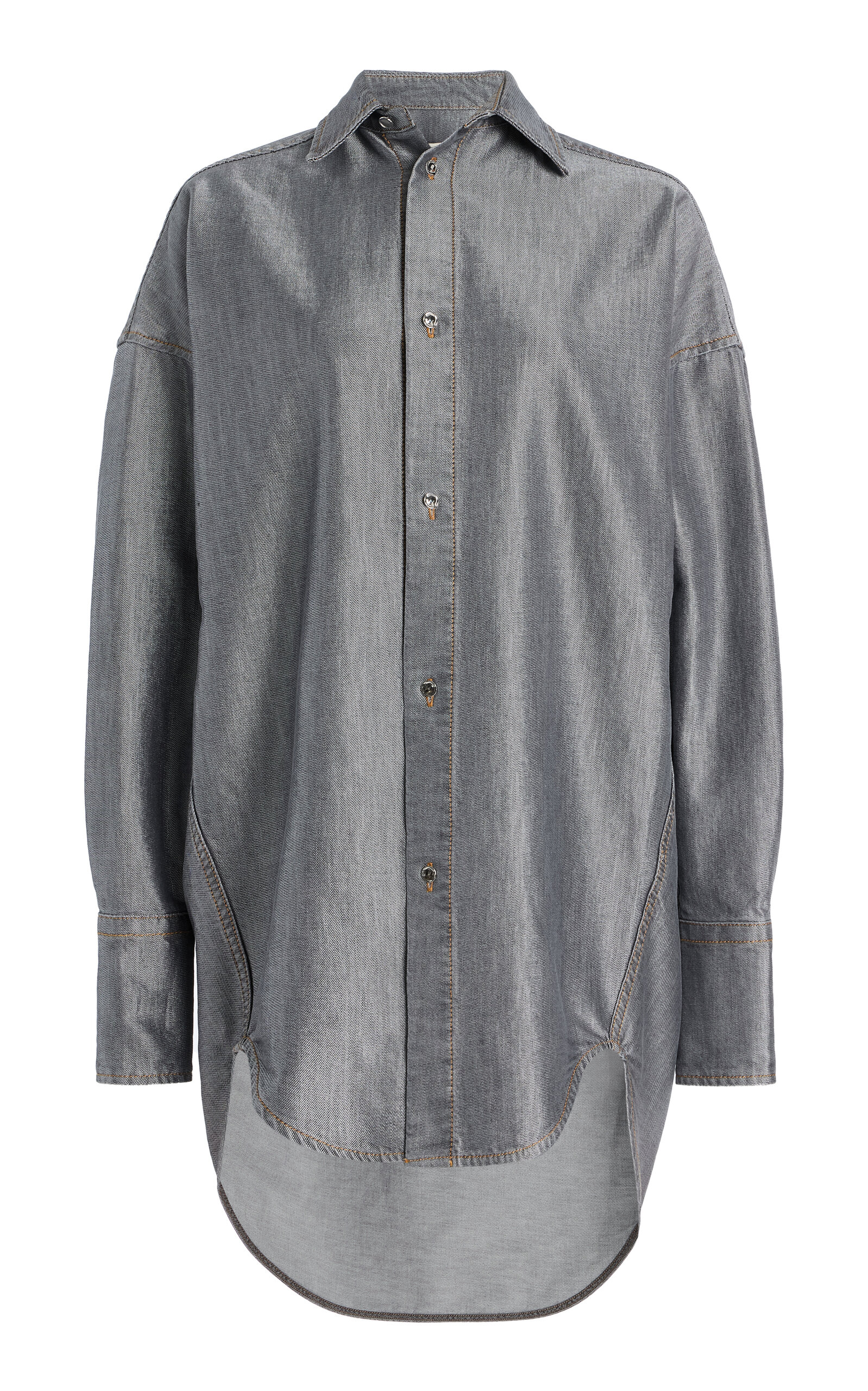 Darkpark Carla Oversized Metallic Denim Shirt