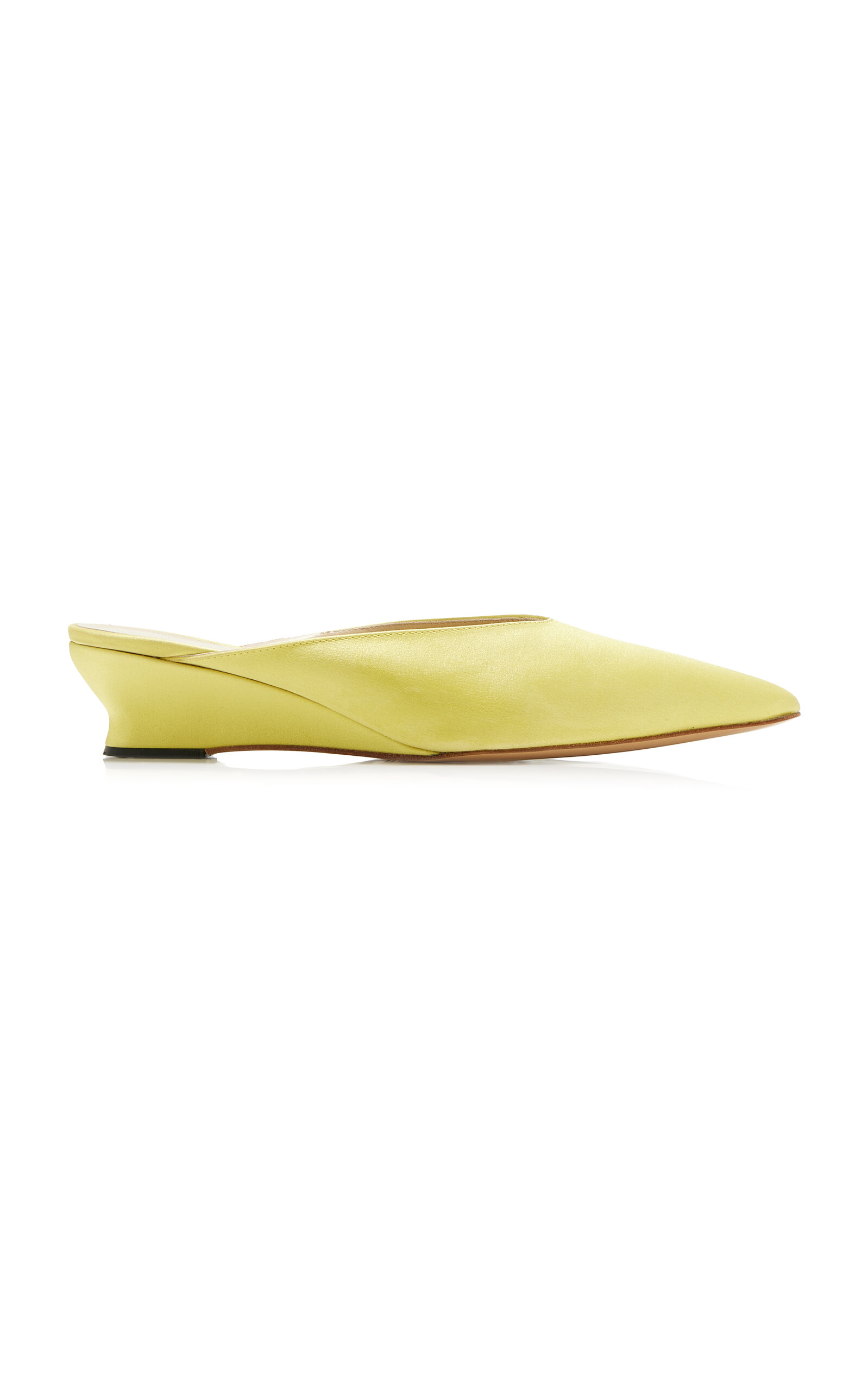 LE MONDE BERYL MICRO-WEDGE SILK-SATIN MULES