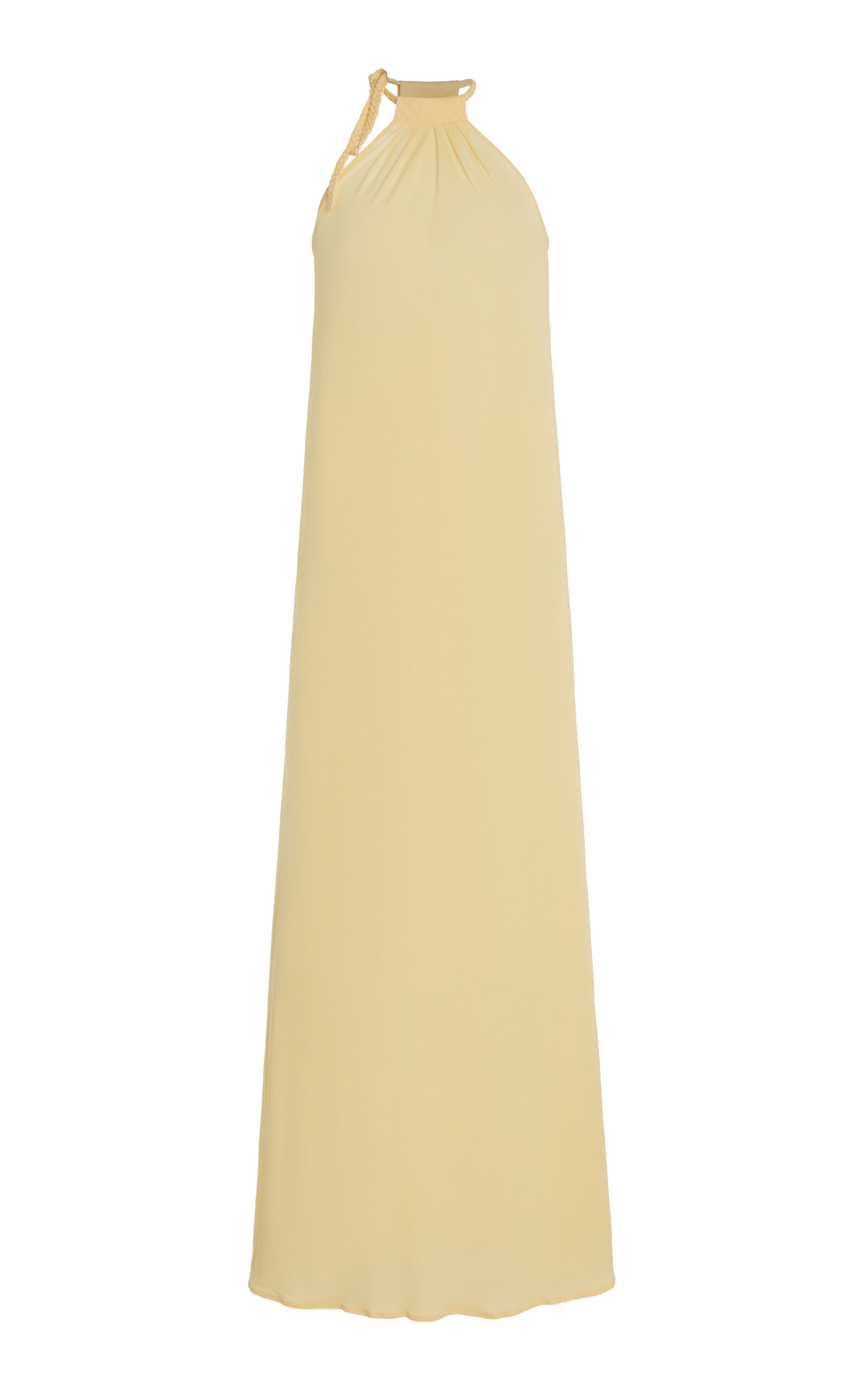 Bevza Spikelet Crepe Maxi Dress