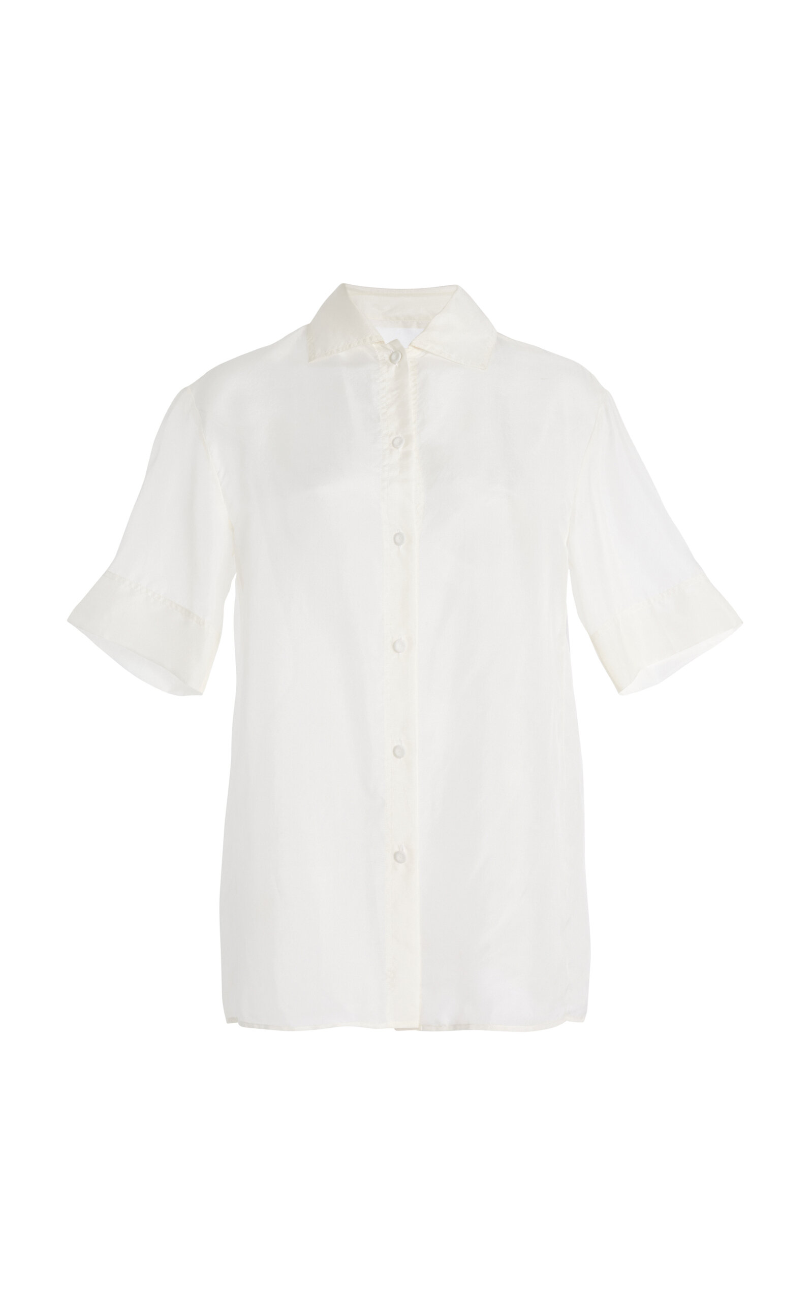 BEVZA Sheer Silk Shirt - Women's Clothing