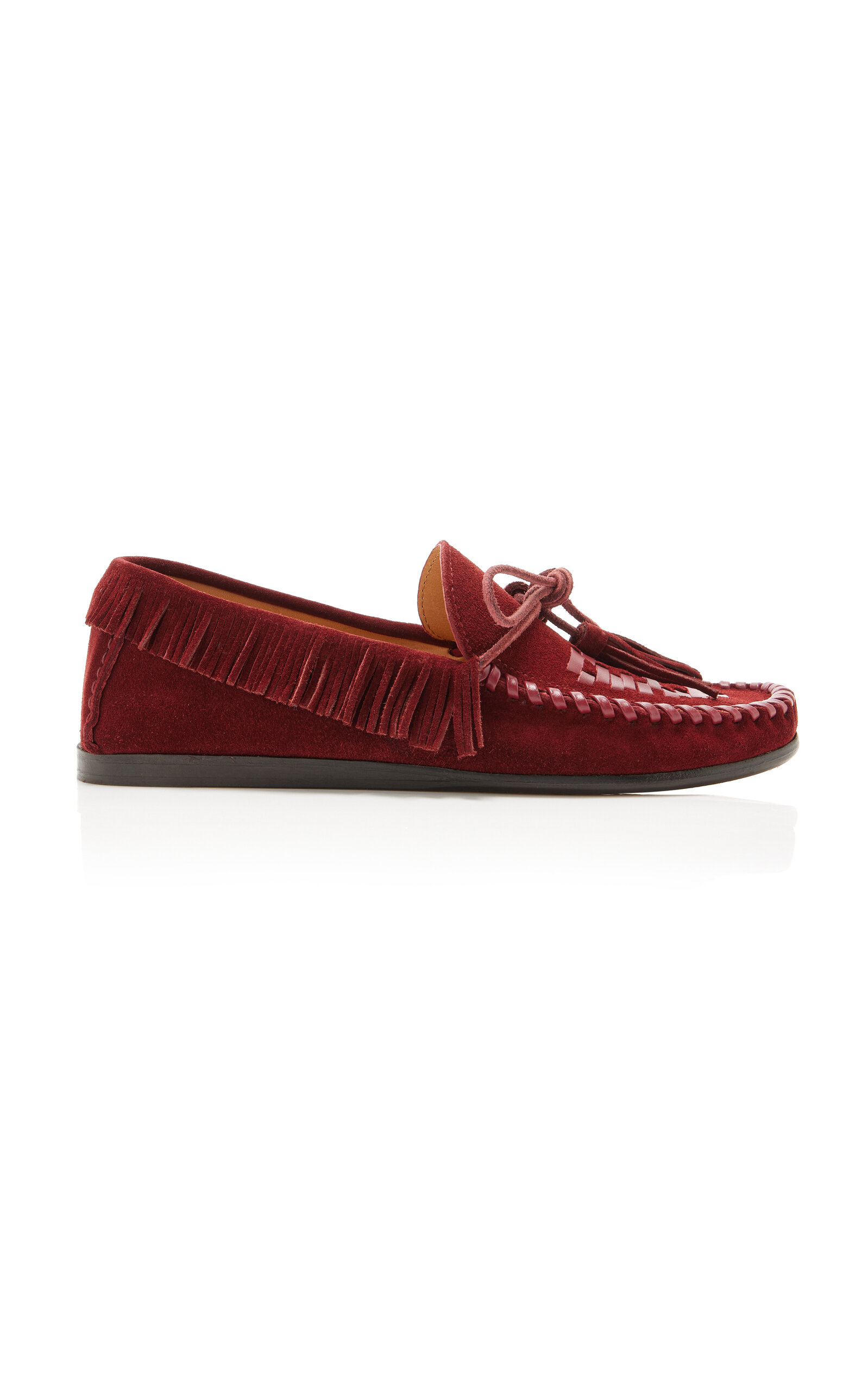 Isabel Marant Fitza Suede Ankle Moccasins - Burgundy