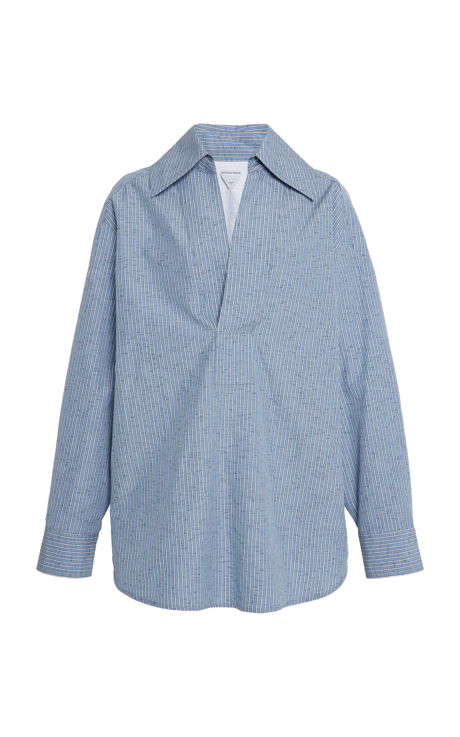 Bottega Veneta - Oversized Cotton-Linen Shirt - Blue - IT 32 - Moda Operandi