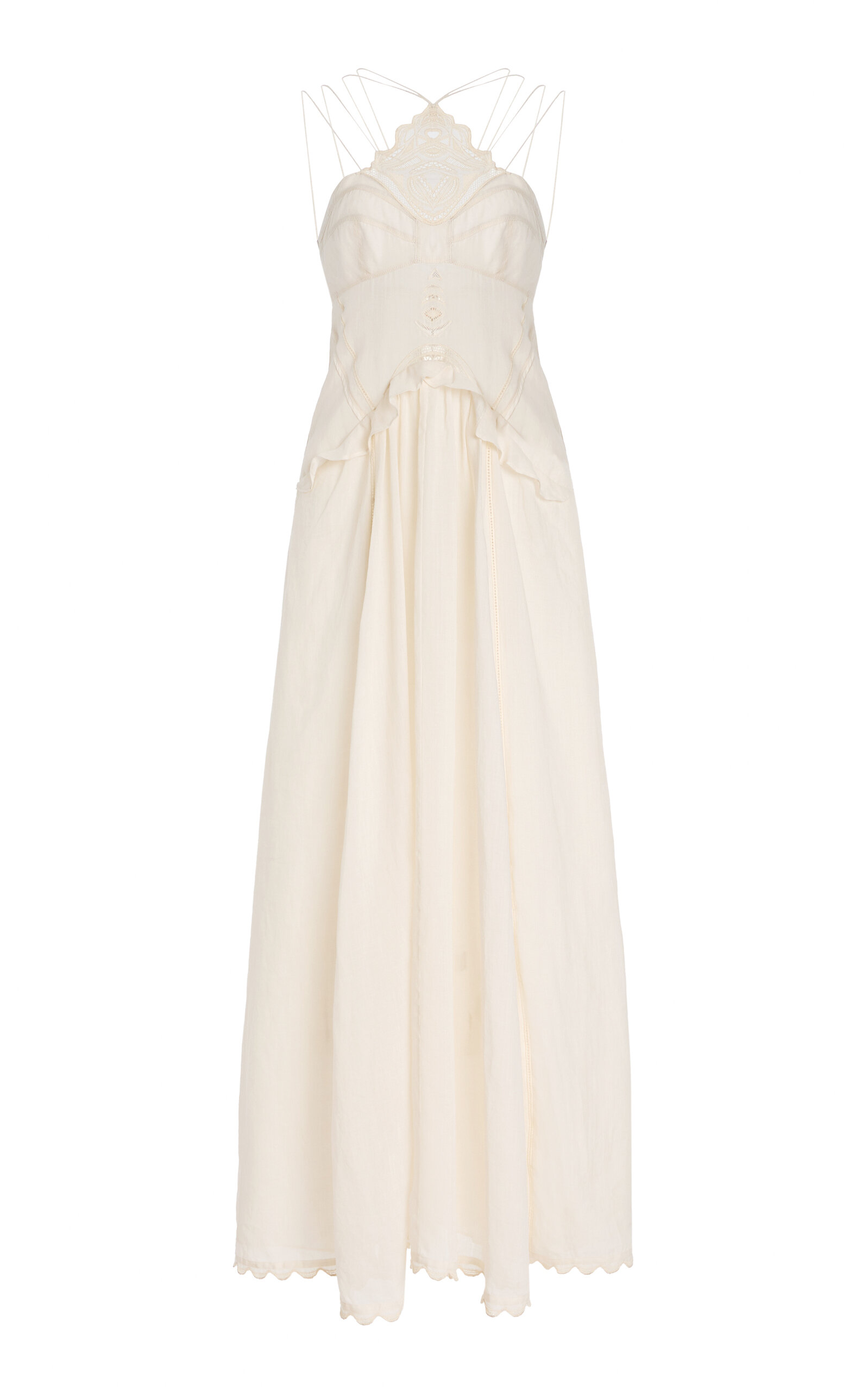 Isabel Marant Lindy Crochet-Detailed Woven Maxi Dress - Ivory - Women's Clothing