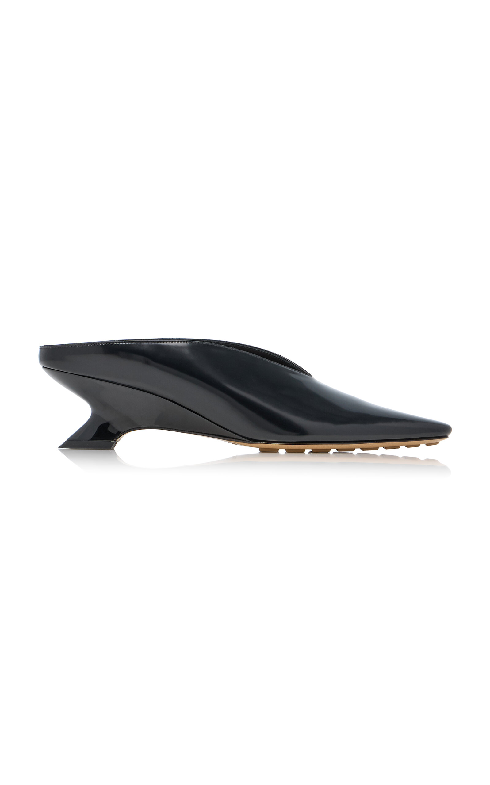 Bottega Veneta Bounty Vinyl Kitten-heel Mules In Black