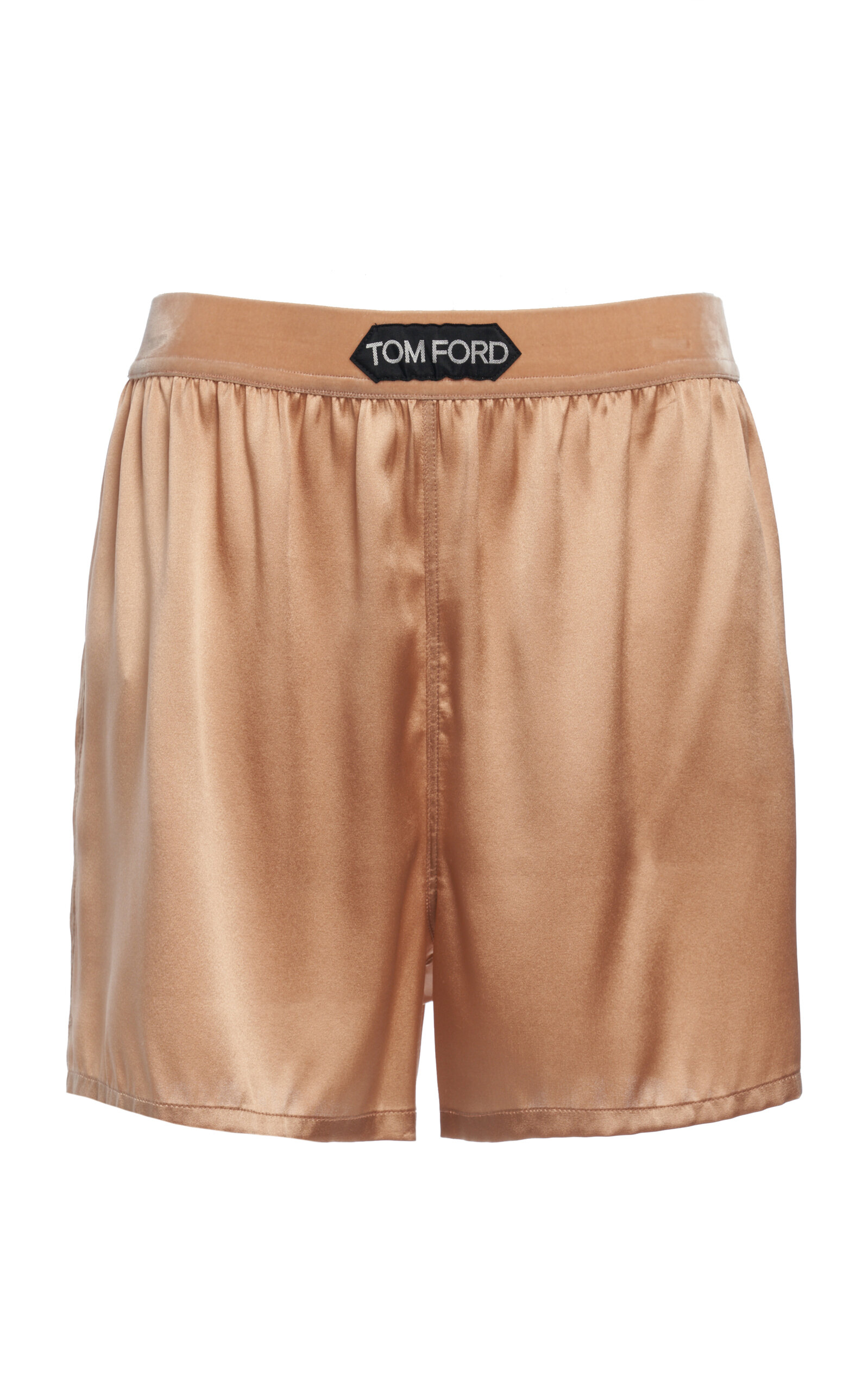 Tom Ford Shorts In Stretch Silk Satin In Nude