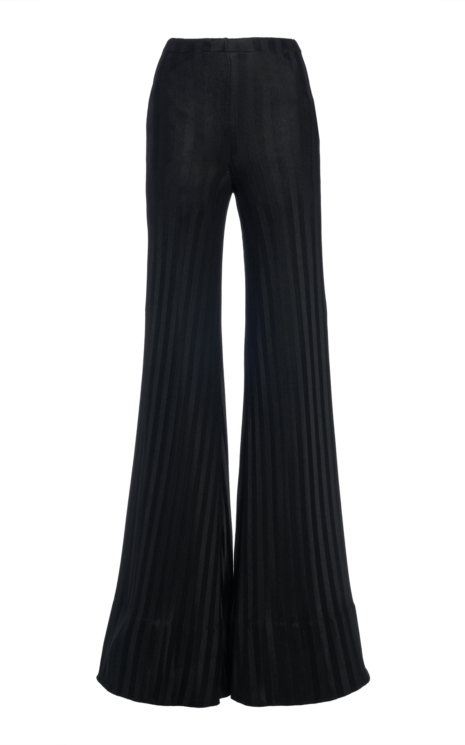 Tom Ford Herringbone Striped Flared Pants - Black