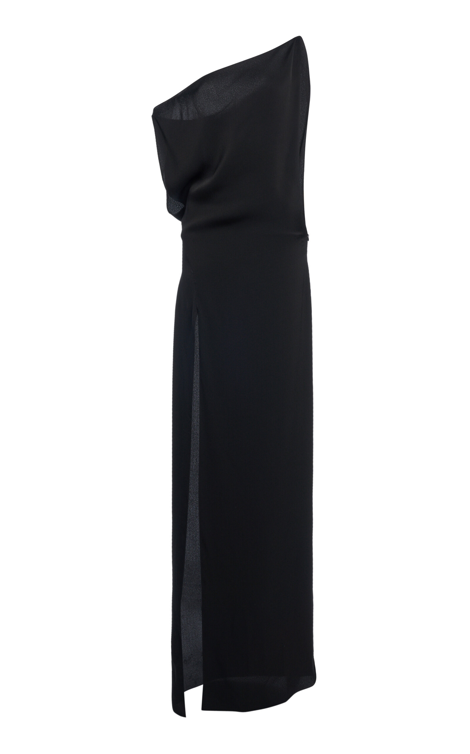 Tom Ford One-shoulder Ruched Gown In Black