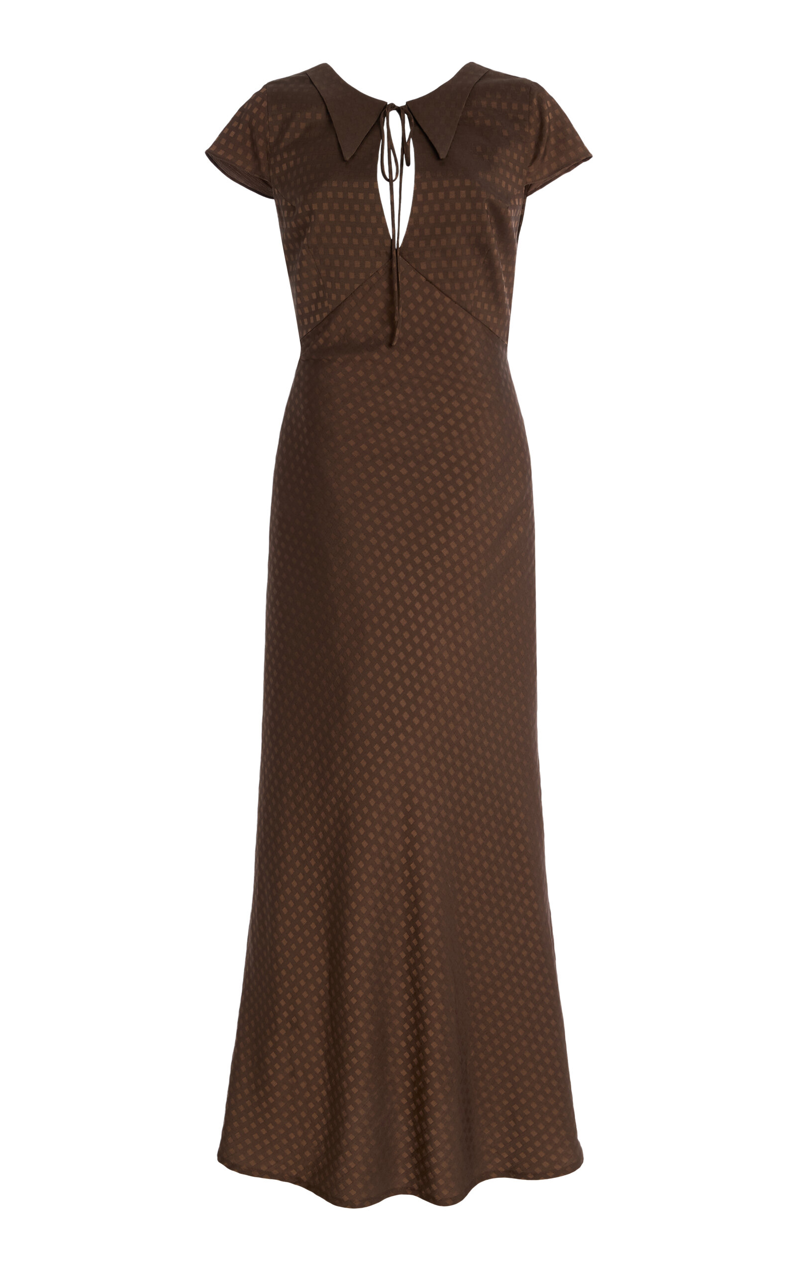 Giuliva Heritage The Cosima Cheked Wool-Silk Dress