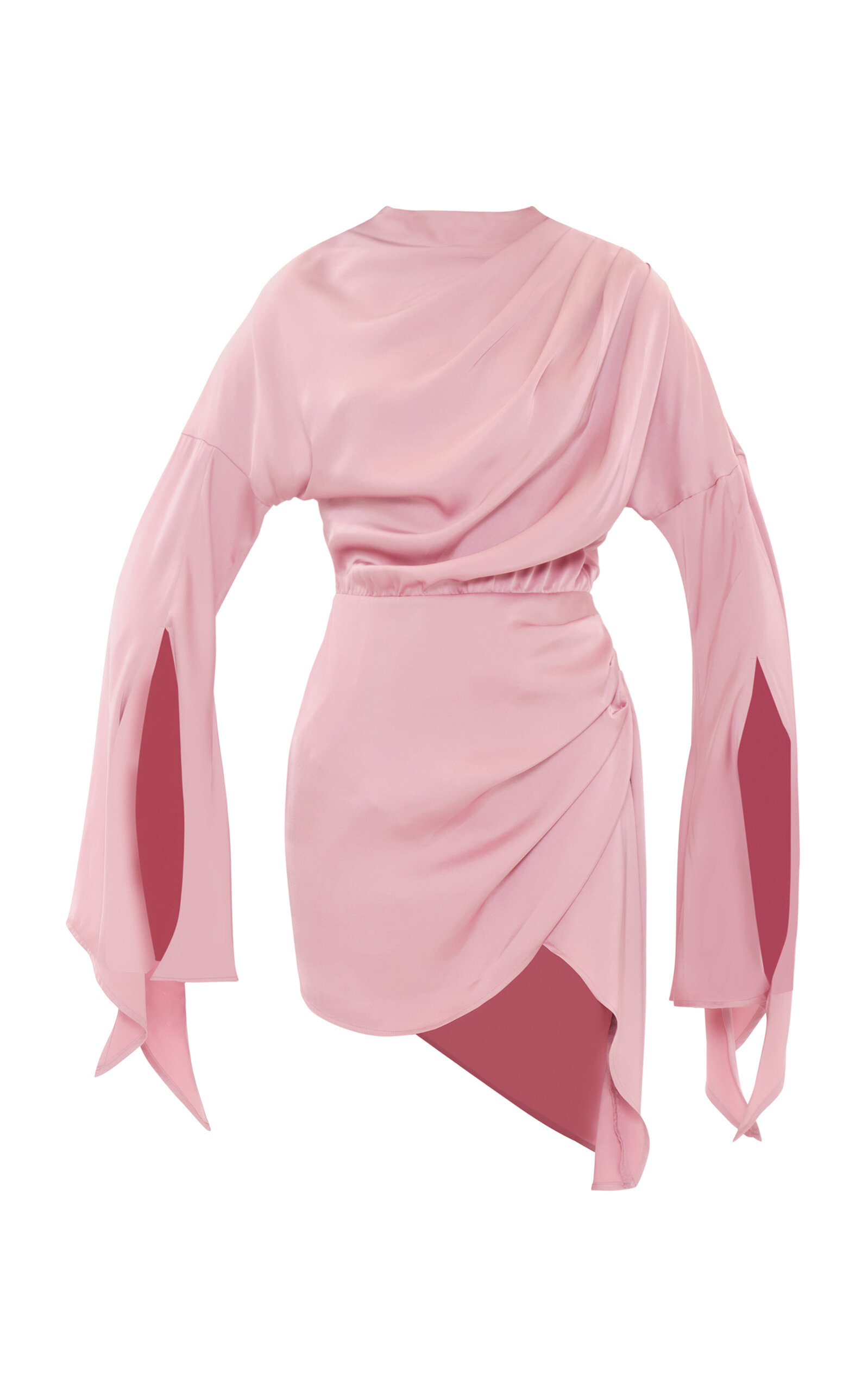 Andrea Iyamah Kari Ruched Satin Mini Dress - Pink