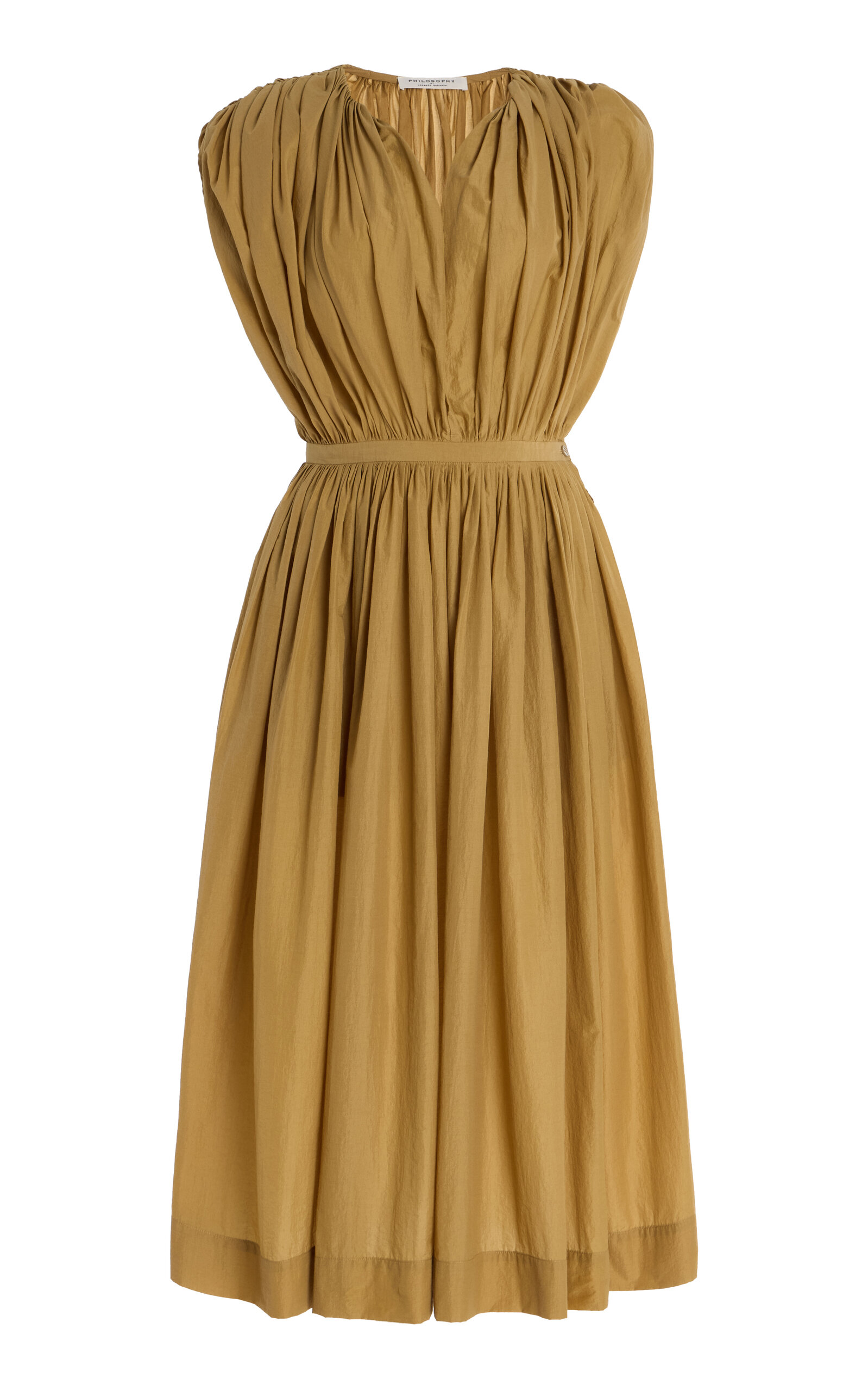 Philosophy Di Lorenzo Serafini Gathered Midi Dress In Neutral