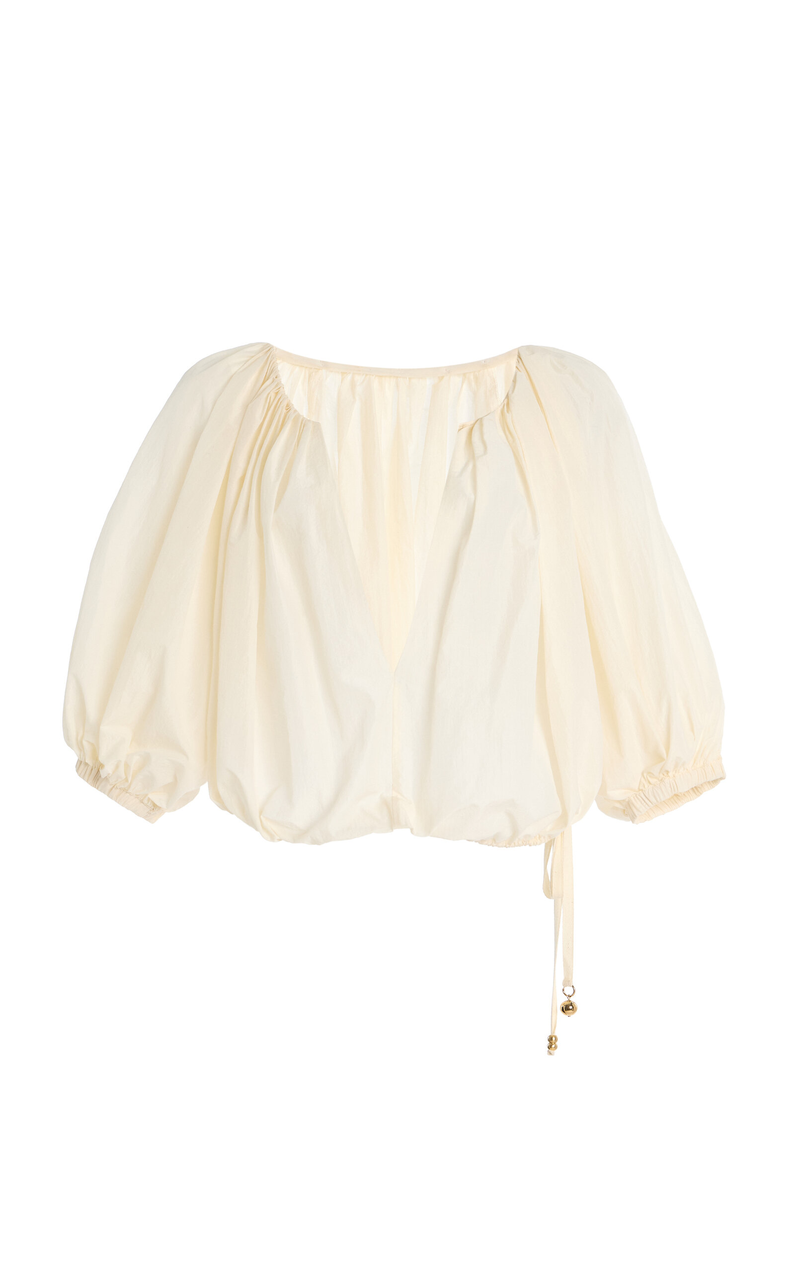 Shop Philosophy Di Lorenzo Serafini Gathered Nylon Top In Ivory