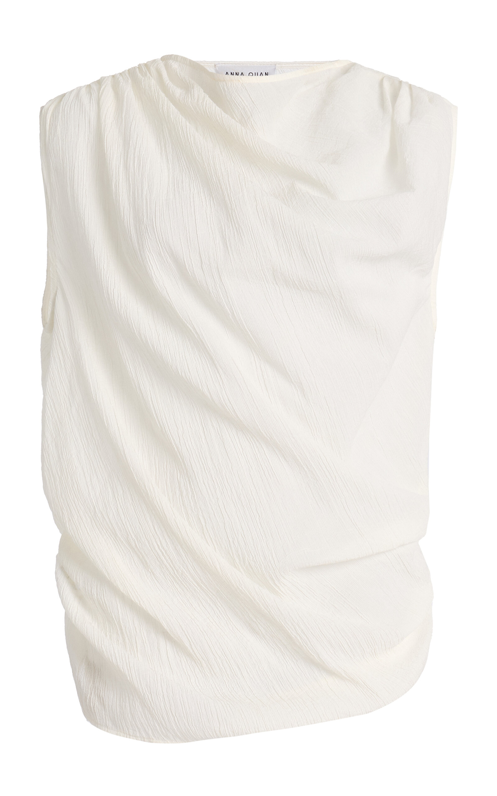 Anna Quan Faith Draped Cotton Top - Ivory