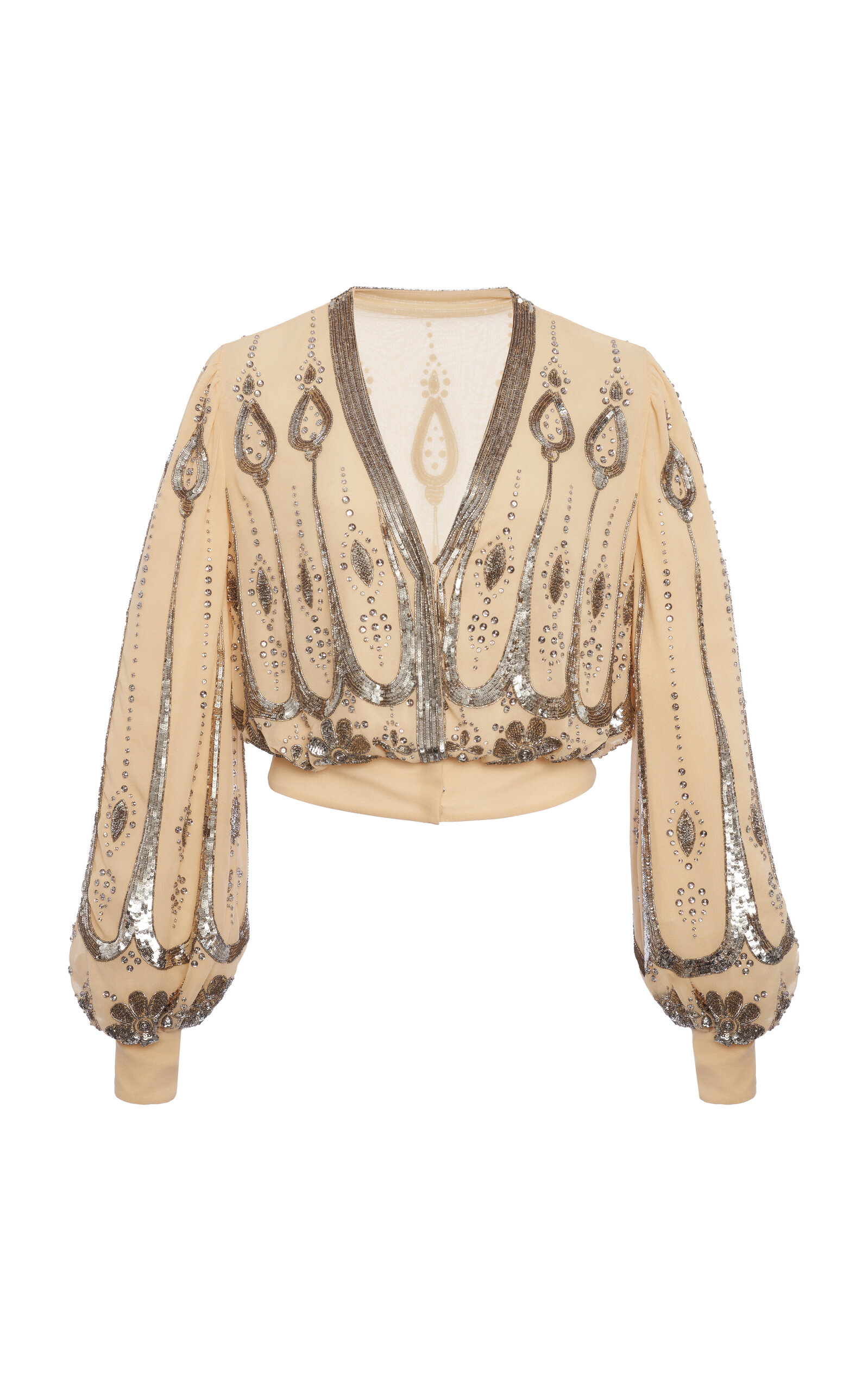 Valentino Garavani Embroidered Georgette Top - Moda Operandi