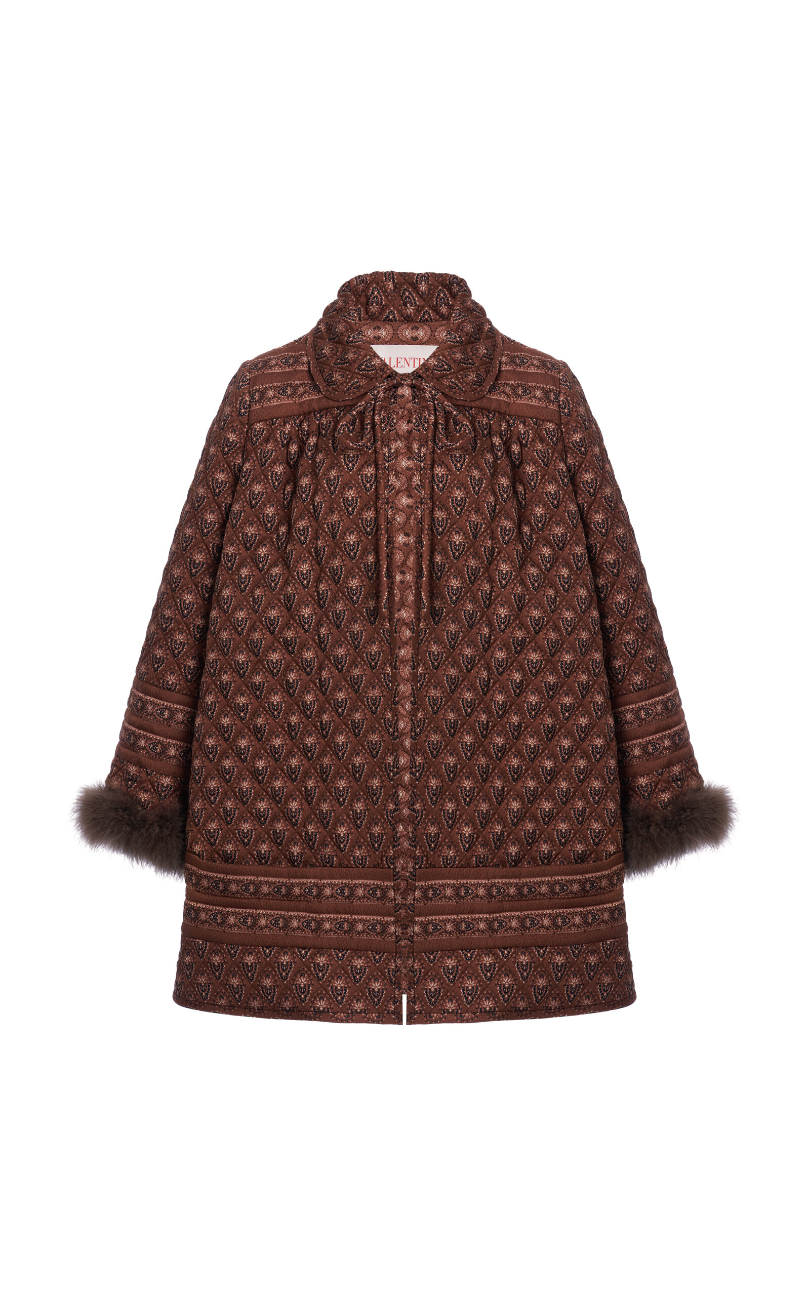 Valentino Feather-trimmed Cloqué Jacket