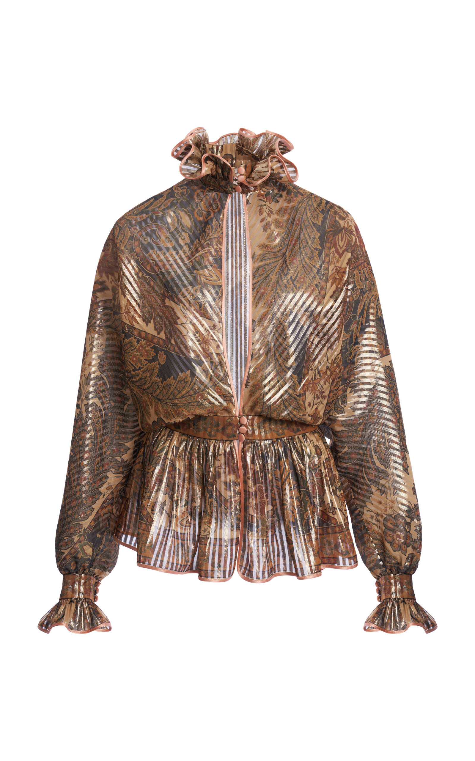 Valentino Patterned Lurex Blouse In Multi
