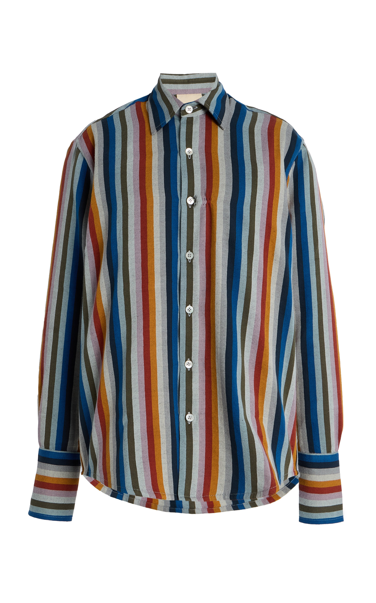 Marrakshi Life The French Cuff Striped Cotton Shirt
