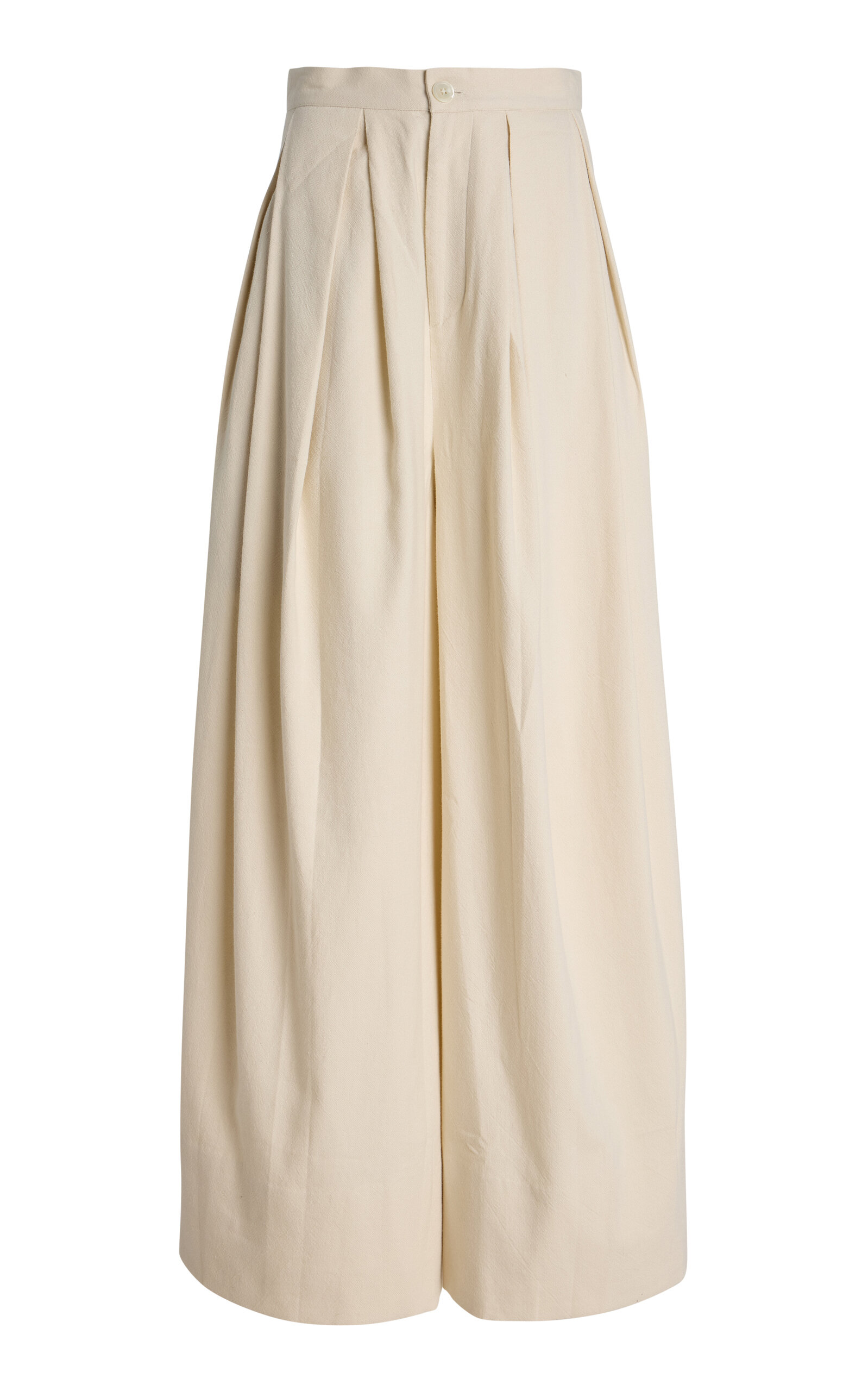 Exclusive The High-Waisted Pleated Cotton Trousers