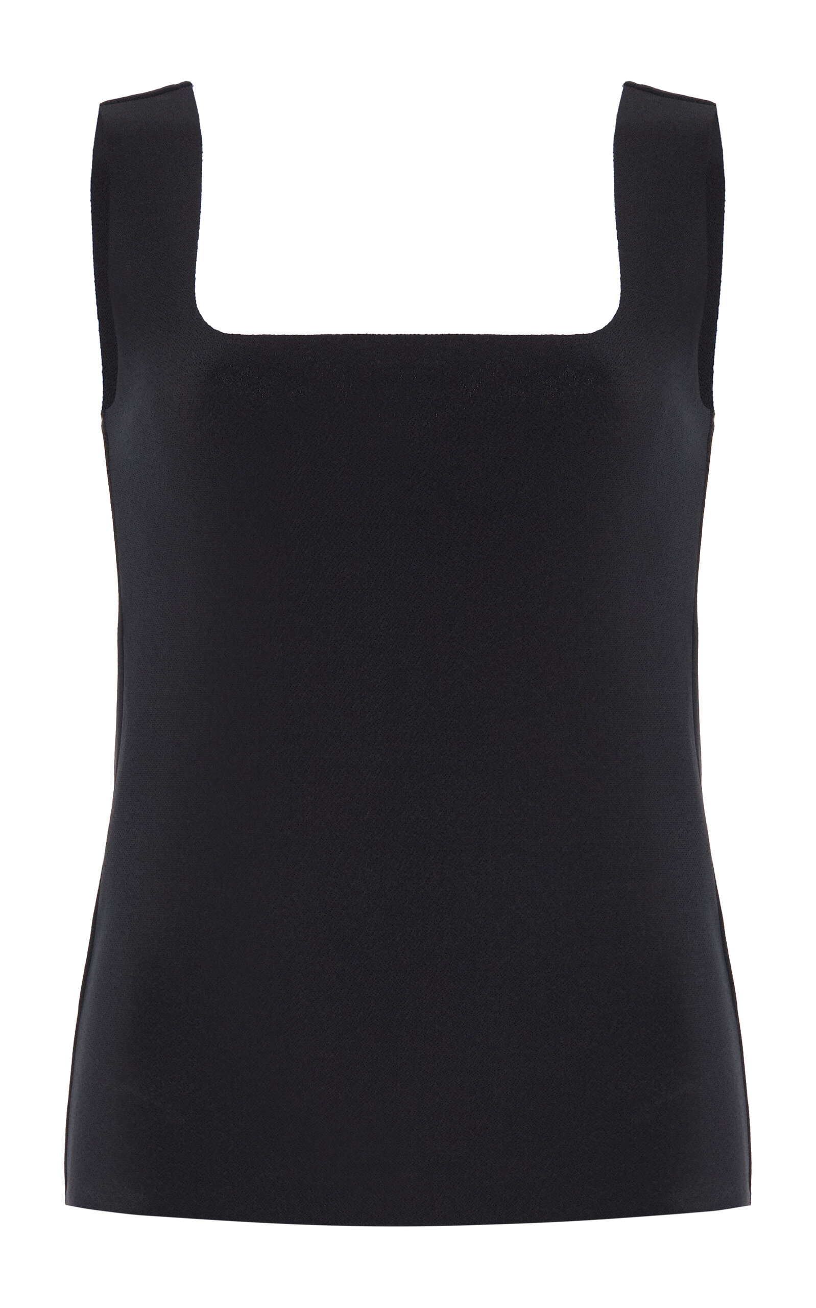 Birrot Exclusive Lay2 Sleeveless Bonded Crepe Top In Black