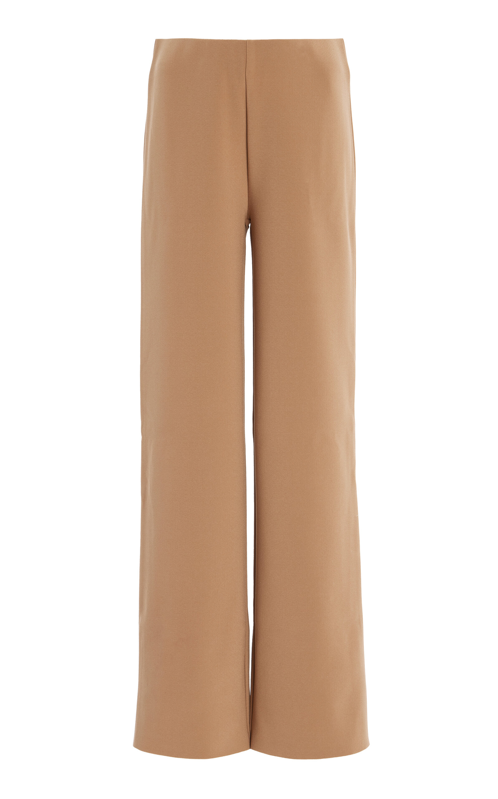 Birrot Exclusive Lay2 Bonded Crepe Straight-leg Pants In Brown