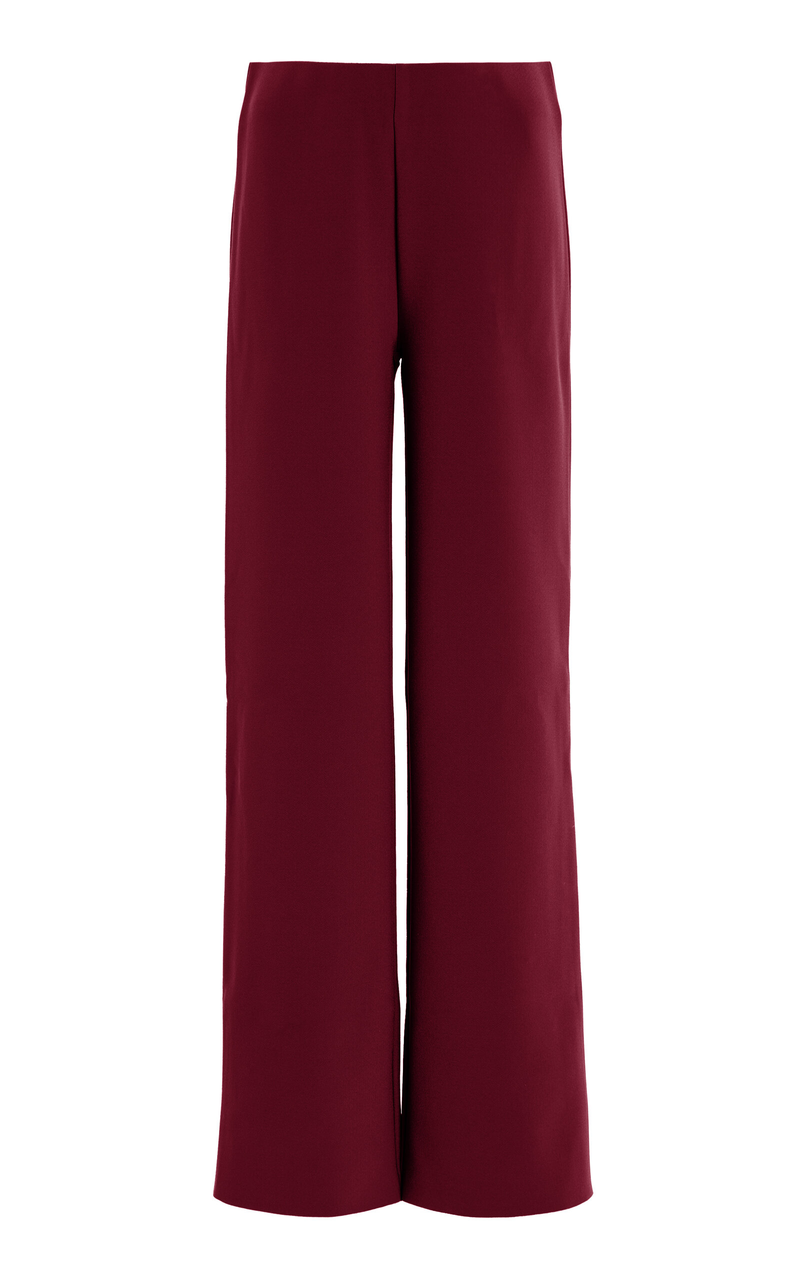 Birrot Exclusive Lay2 Bonded Crepe Straight-leg Pants In Burgundy